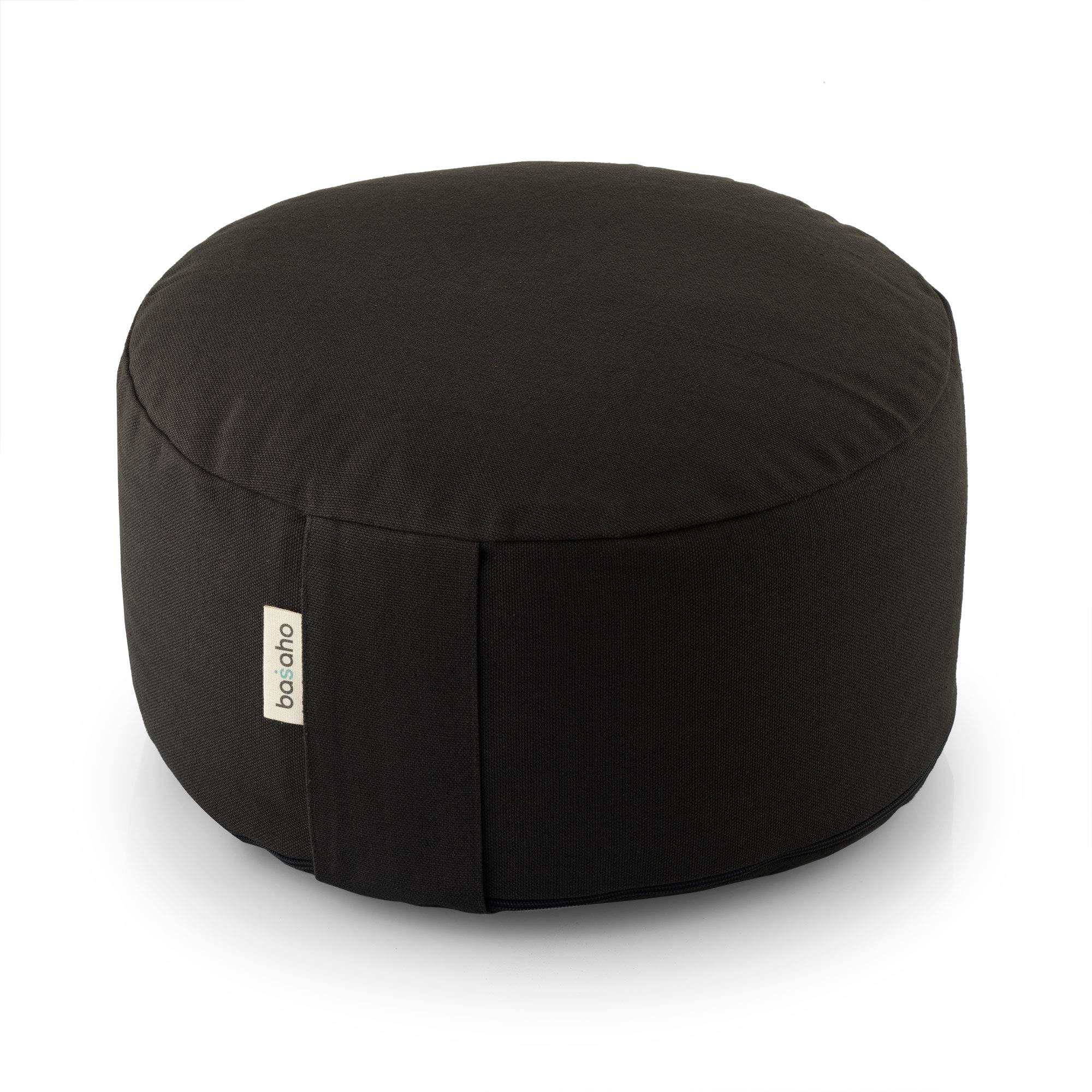 Organic Buckwheat Meditation Cushion with Removable Washable Cover - Certified Zafu Yoga Pillow for Cross-Legged Sitting, Zen Practice & Home Meditation - Perfect for Yoga Studios, Buddhist Temples & Stress Relief