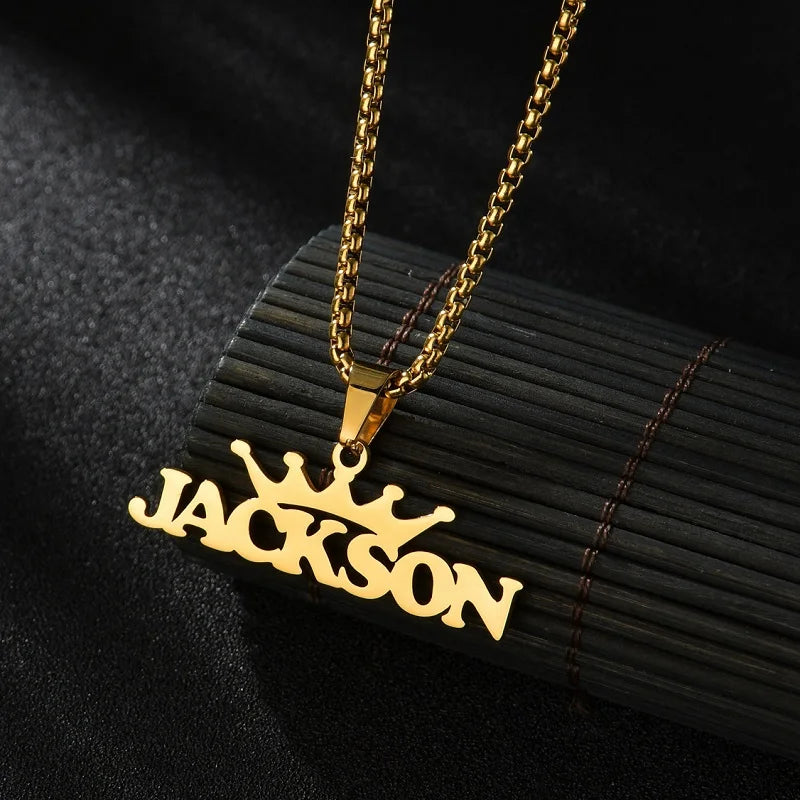 Personalized Crown Pendant Necklace for Women - Custom Name Initial Jewelry Gift for Birthday, Anniversary & Special Occasions | Perfect for Prom, Wedding & Everyday Elegance