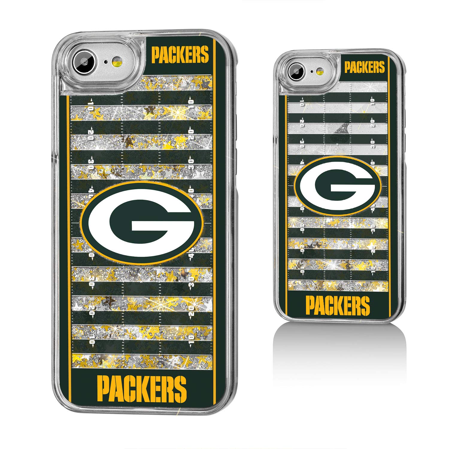 Green Bay Packers iPhone Case with Glitter Field Design - Durable Protective Cover for iPhone 13/14/15 - Perfect for Game Day, Tailgating & Packers Fans