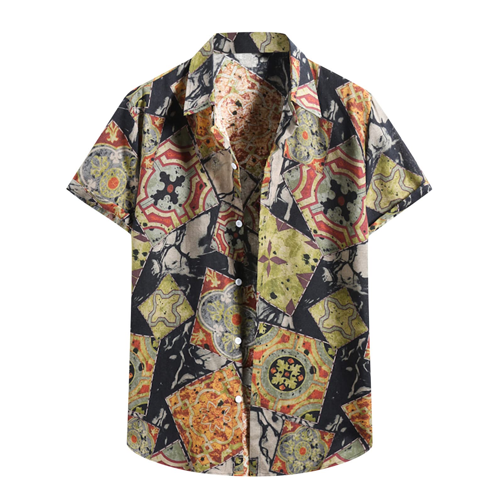 Men's Floral Hawaiian Shirts - Short Sleeve Button Down Tropical Summer Casual Beach Shirts for Vacation, Luau Party & Outdoor Activities