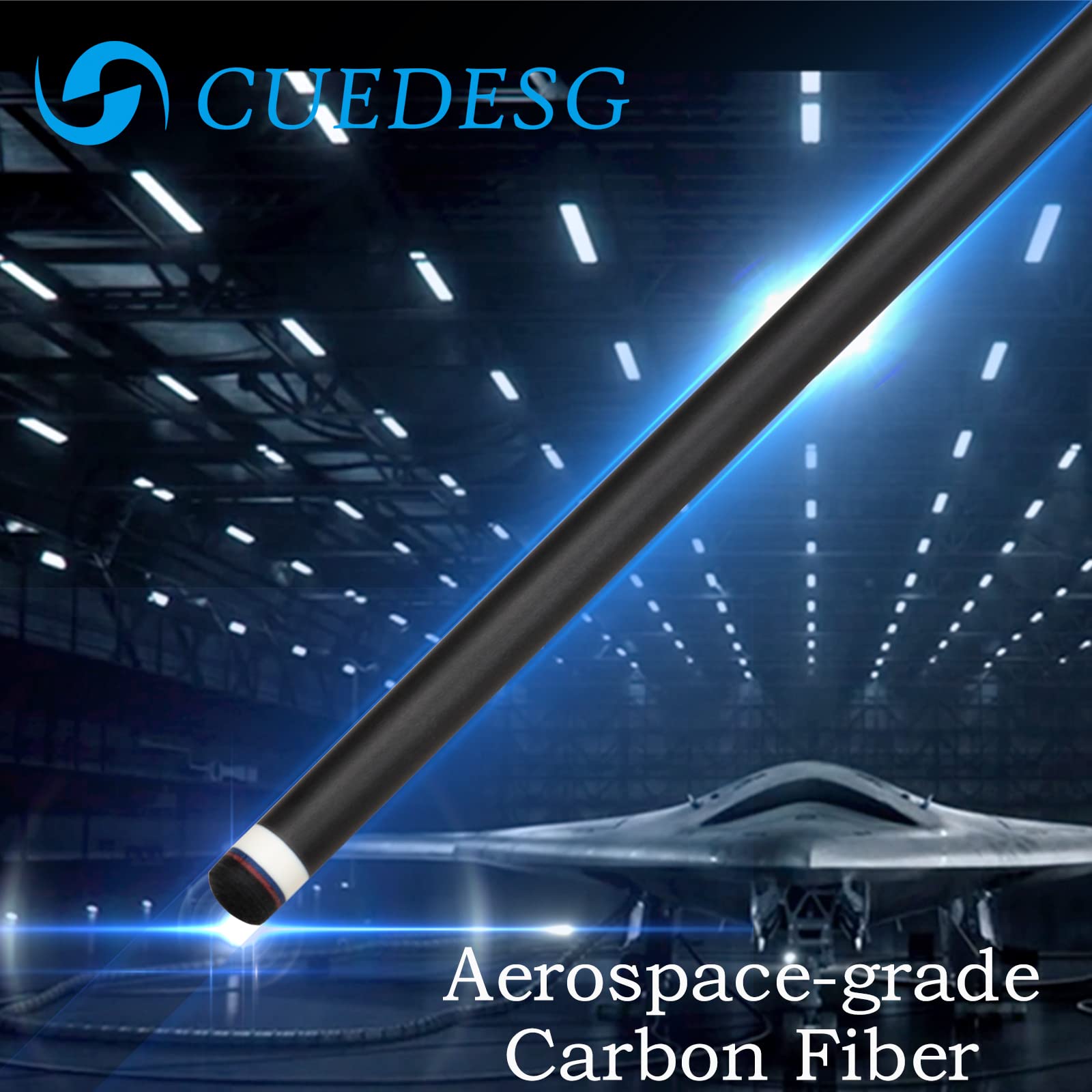 Premium Carbon Fiber Pool Cue Stick - 10.5mm/11.8mm/12.5mm Low Deflection Shaft - Professional Billiard Cue with Protective Case - Perfect for Tournament Play & Home Pool Tables