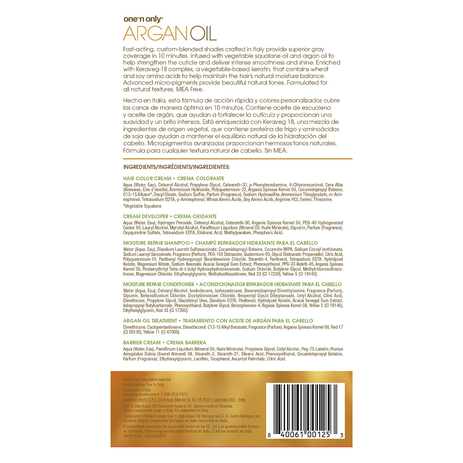 Argan Oil Fast 10 Permanent Hair Color Kit - 5N Light Brown | Salon-Quality At Home