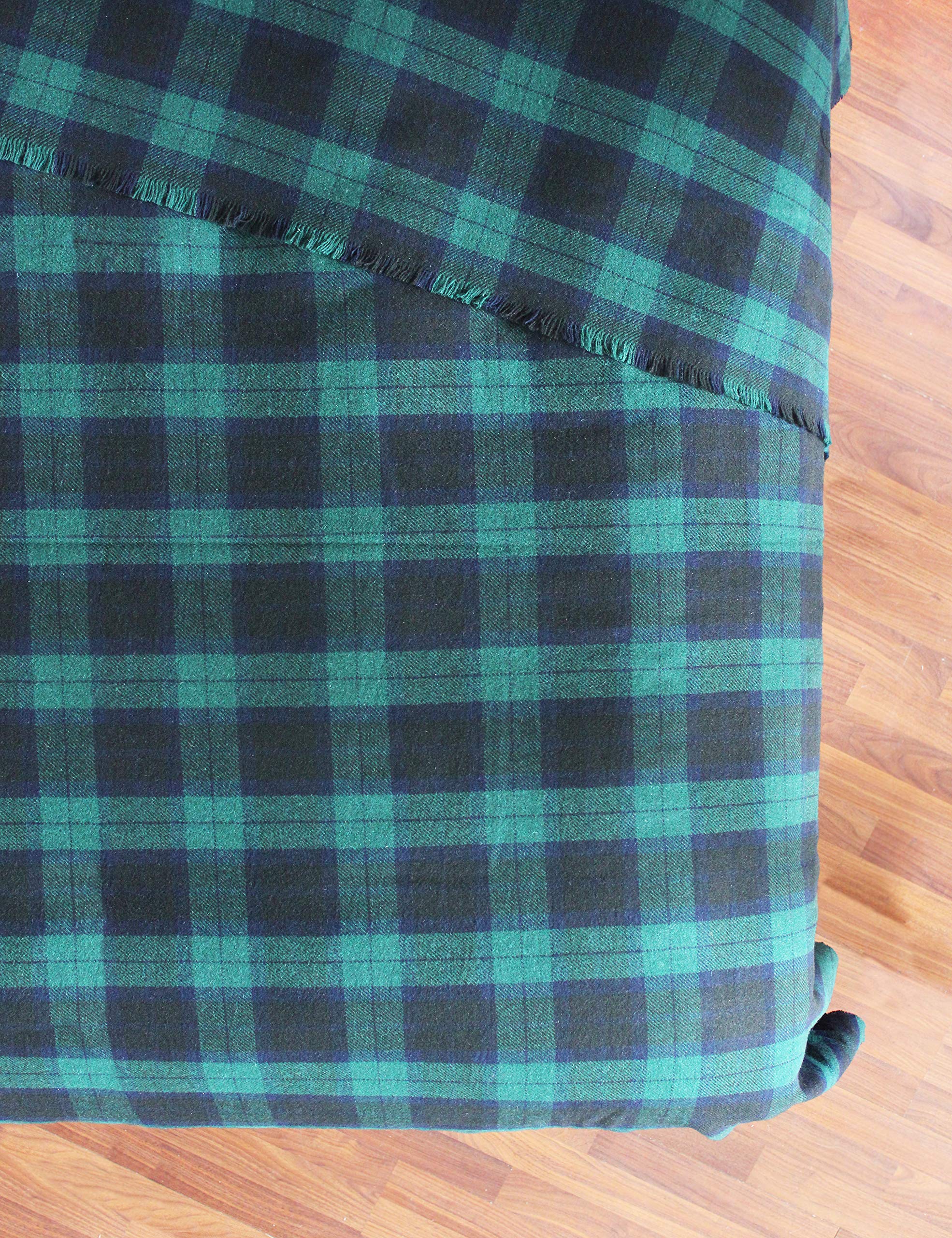 Premium Black Watch Wool Blanket - Soft & Warm Tartan Plaid Throw for Winter - Cozy Home Decor, Cabin, Camping & Travel Accessories