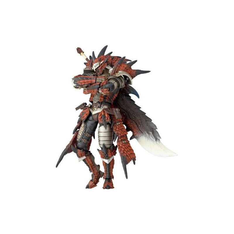Amazing Yamaguchi Revoltech Action Figure - Monster Hunter Blademaster Male (Rathalos/Liolaeus Armor Set) | Highly Articulated Collectible for Display & Gaming Enthusiasts