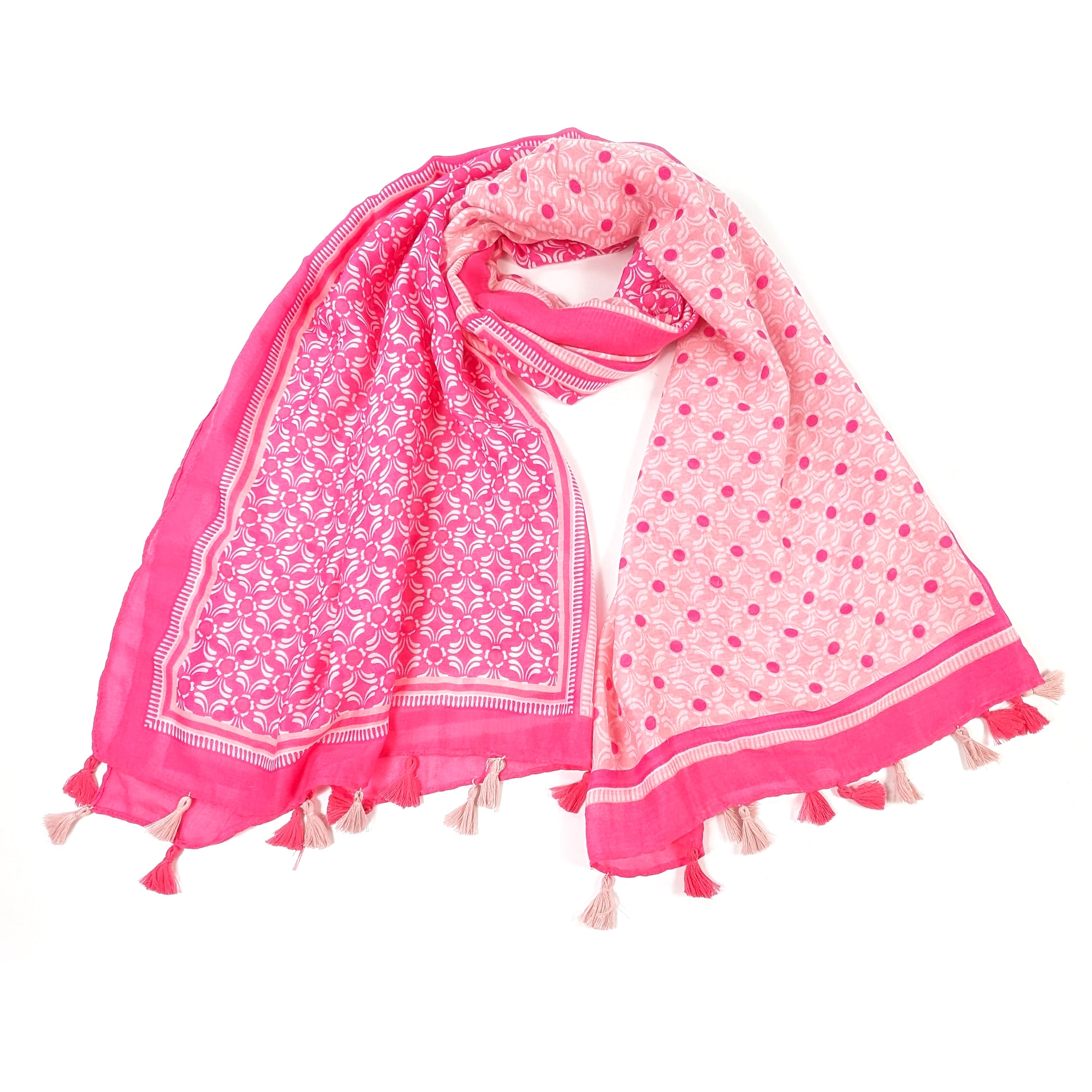 Vesta Bright Flamingo Patterned Scarf - Soft Lightweight Womens Fashion Accessory (90x180cm) for Spring Outfits, Beach Cover-Up & Travel Essentials