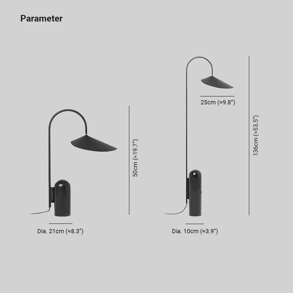 Stylish Black Arc Floor Lamp with Umbrella Shade - Modern Adjustable Standing Light for Living Room, Bedroom, or Office Decor