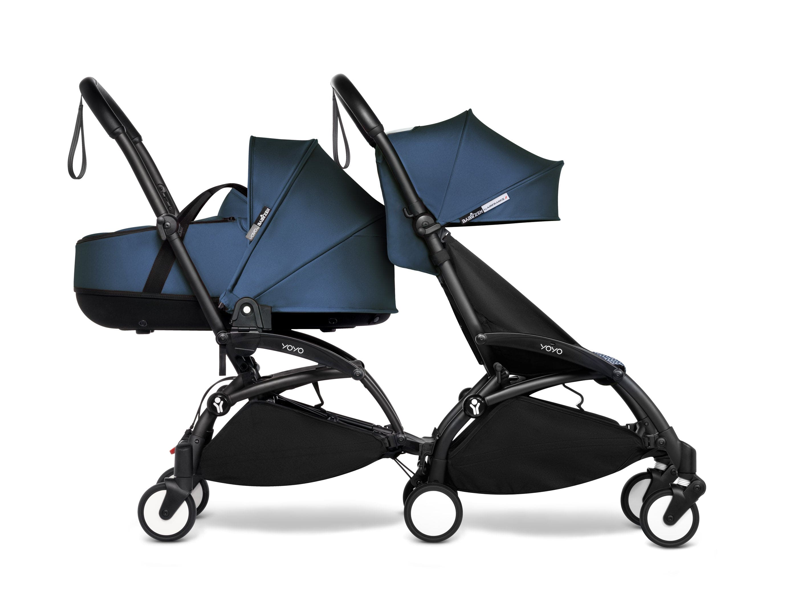 Stokke YOYO 3 Double Stroller for Twins - 6+ Months Front Seat with Bassinet Back - Lightweight Compact Travel Stroller for City Walks & Airplane Travel