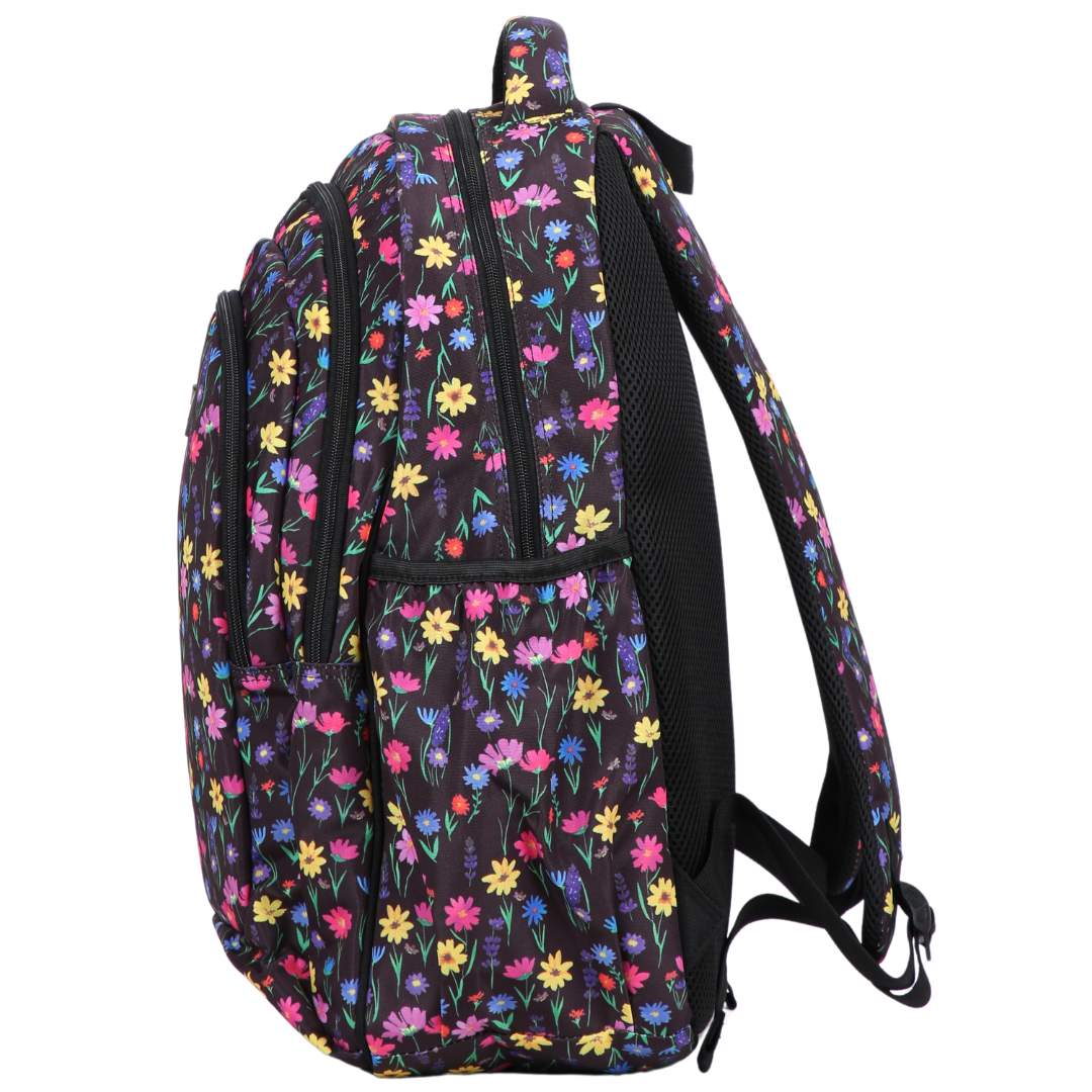 Wildflower Meadow Large School Backpack for Teens - Spacious 15 Inch Laptop Compartment, Water-Resistant & Ergonomic Design - Perfect for High School, College & Travel