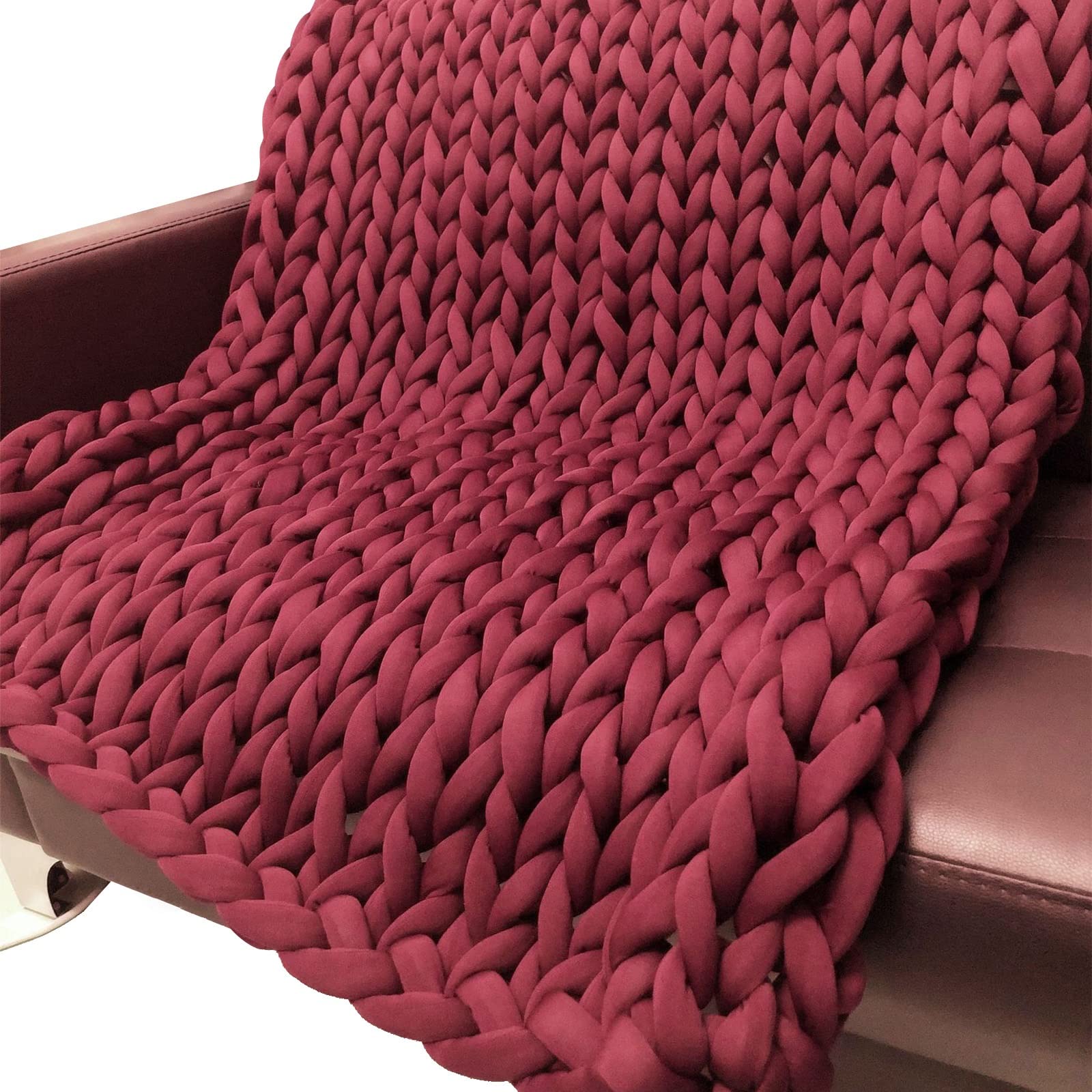 Chunky Knit Blanket - Handmade Tightly Woven Warm & Comfortable Throw - Cozy Home Decor for Bedroom, Sofa, Nursery - Perfect Baby Shower Gift & Winter Essential