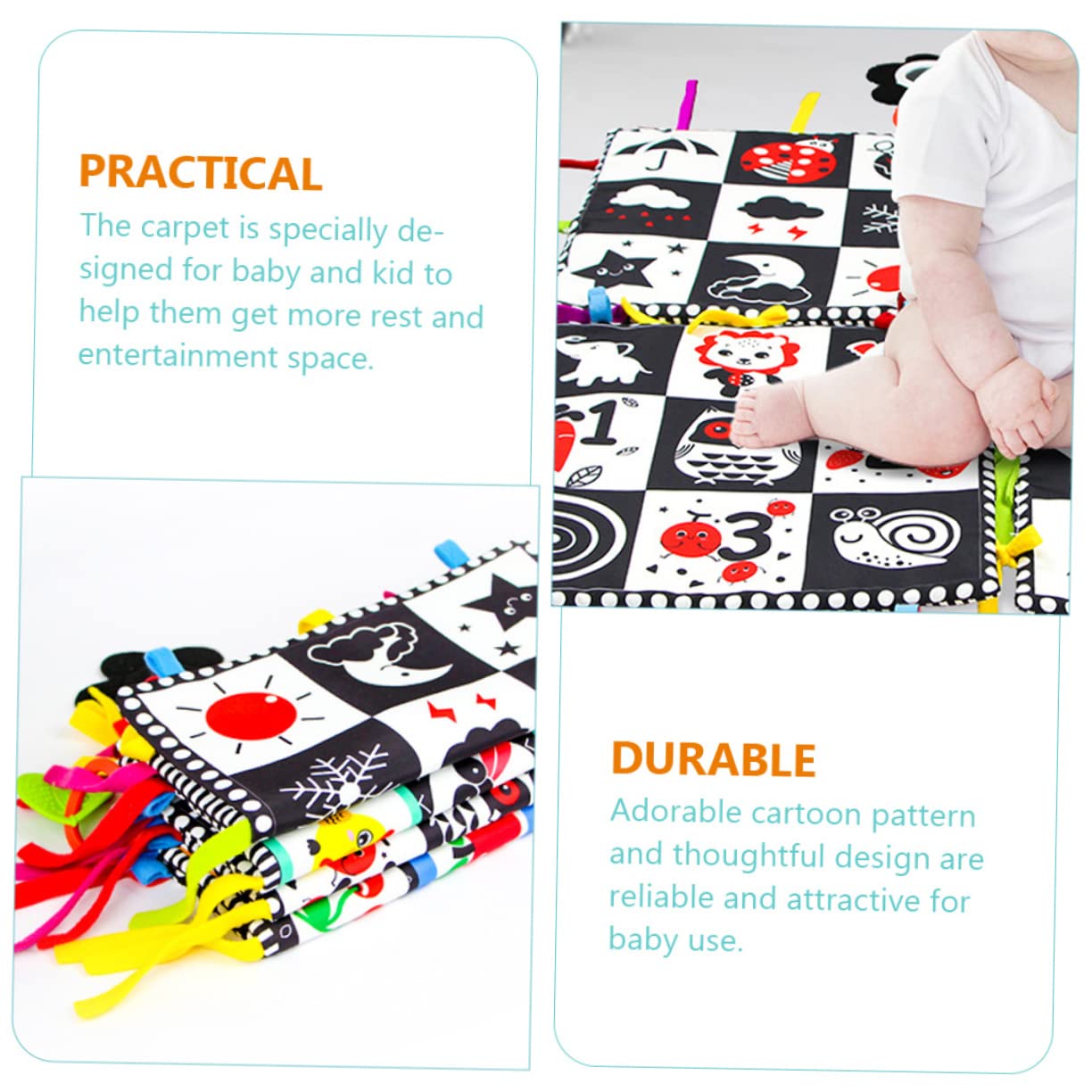 FAVOMOTO 4-Piece Non-Toxic Baby Play Mat for Toddlers - Soft, Waterproof Floor Mat for Crawling, Playtime & Nursery - Perfect for Home, Daycare & Travel