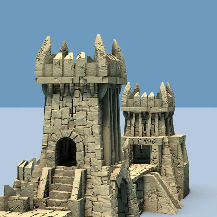 UnderDark Wall Set - Infinite Modular Wall System for Dark Elves - 28mm Scale D&D Terrain - Perfect for Dungeons & Dragons RPG Scenes and Tabletop Wargaming Battlefields