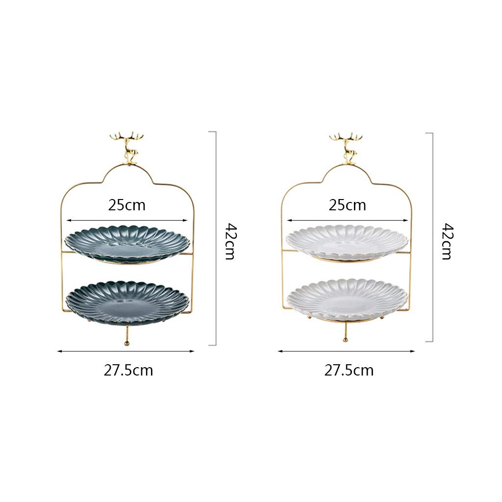 Premium 3-Tier Afternoon Tea Stand - White Buffet Dessert Display Rack for Bread, Fruits & Nuts (27.5x42cm) - Perfect for Hotel Catering, Bridal Showers & High Tea Parties