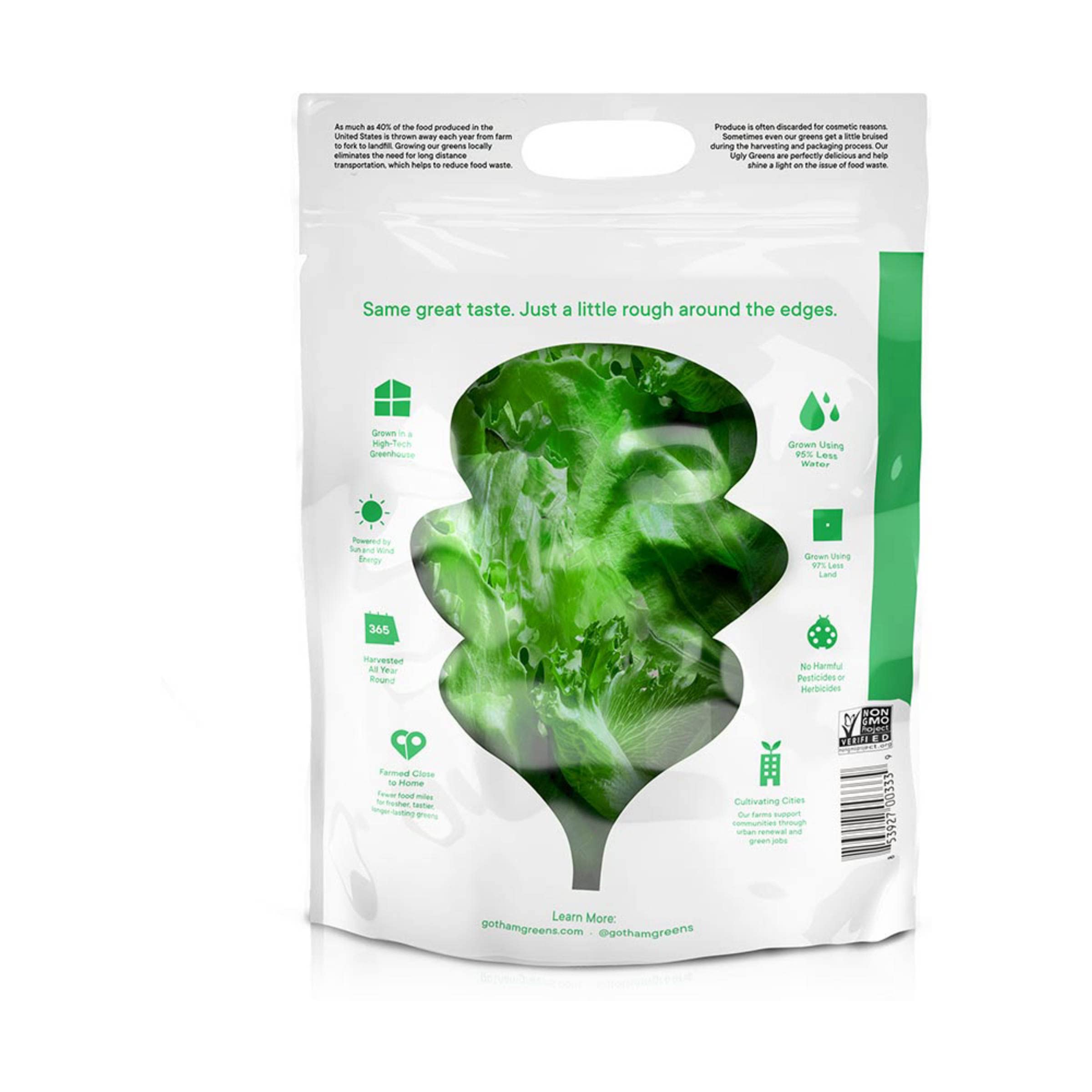 Gotham Greens Lettuce Ugly Greens - 12 oz Bag | Fresh, Sustainable, Locally Grown Salad Greens for Salads, Sandwiches & Healthy Meals