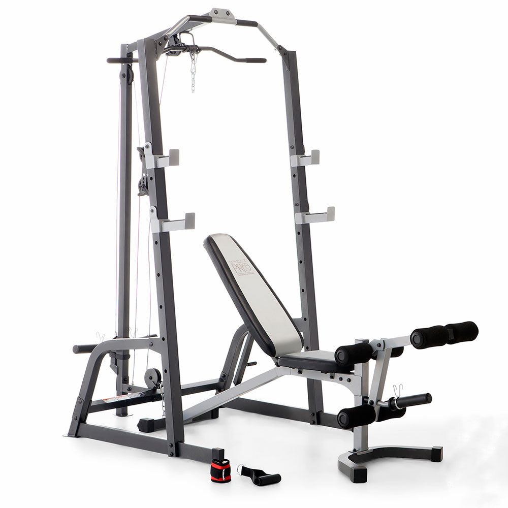 Marcy Pro Deluxe Power Cage System with Adjustable Weight Bench - Heavy Duty Home Gym Equipment for Strength Training & Bodybuilding (Model PM 5108) - Perfect for Garage Gyms & Home Workouts