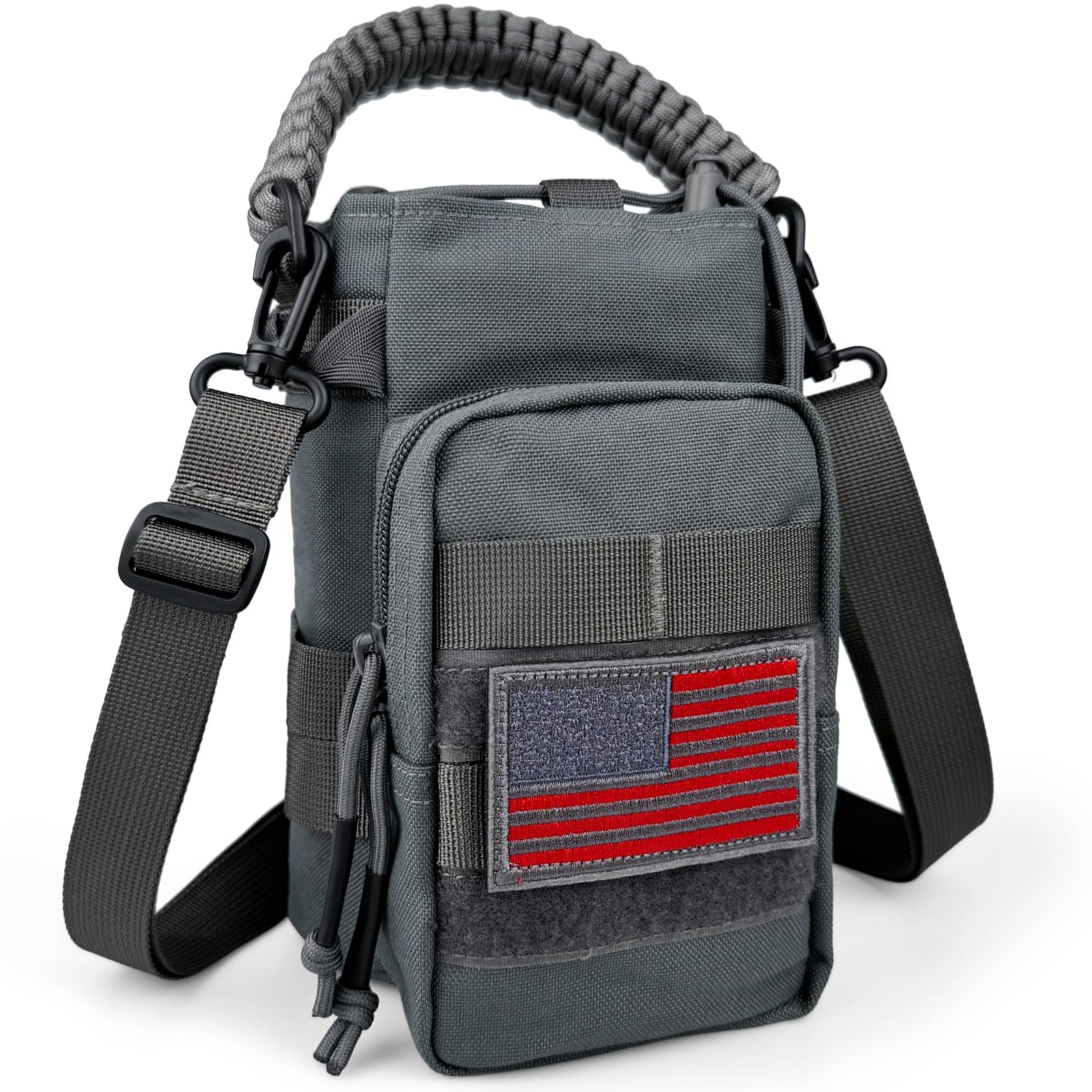Tactical Water Bottle Holder with Adjustable Strap - MOLLE-Compatible Cross-Body Hydration Carrier for Outdoor, Hiking & Military Use