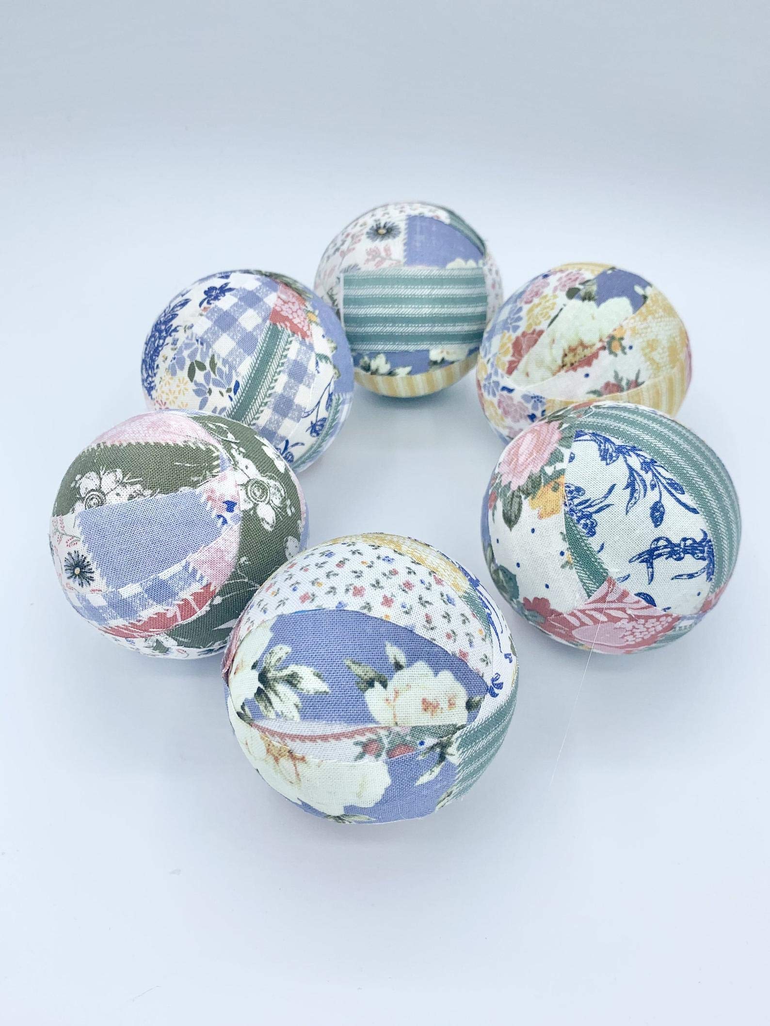 Antique Victorian Quilt Fabric Wrapped Balls - Elegant Bowl Filler Orbs Set for Home Decor, Wedding Centerpieces, and Mother's Day Gifts
