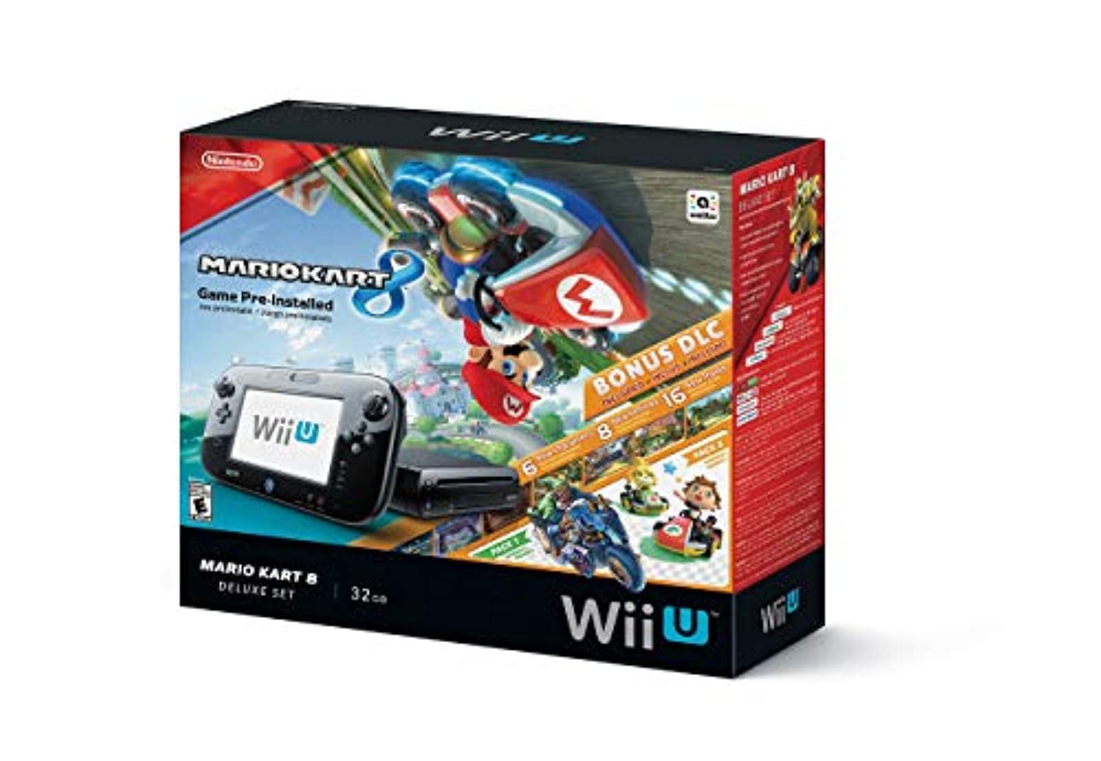 Nintendo Wii U Mario Kart 8 Deluxe Bundle 32GB Black Console - WUPSKAGP (Renewed) | Perfect for Family Game Nights & Multiplayer Racing Fun