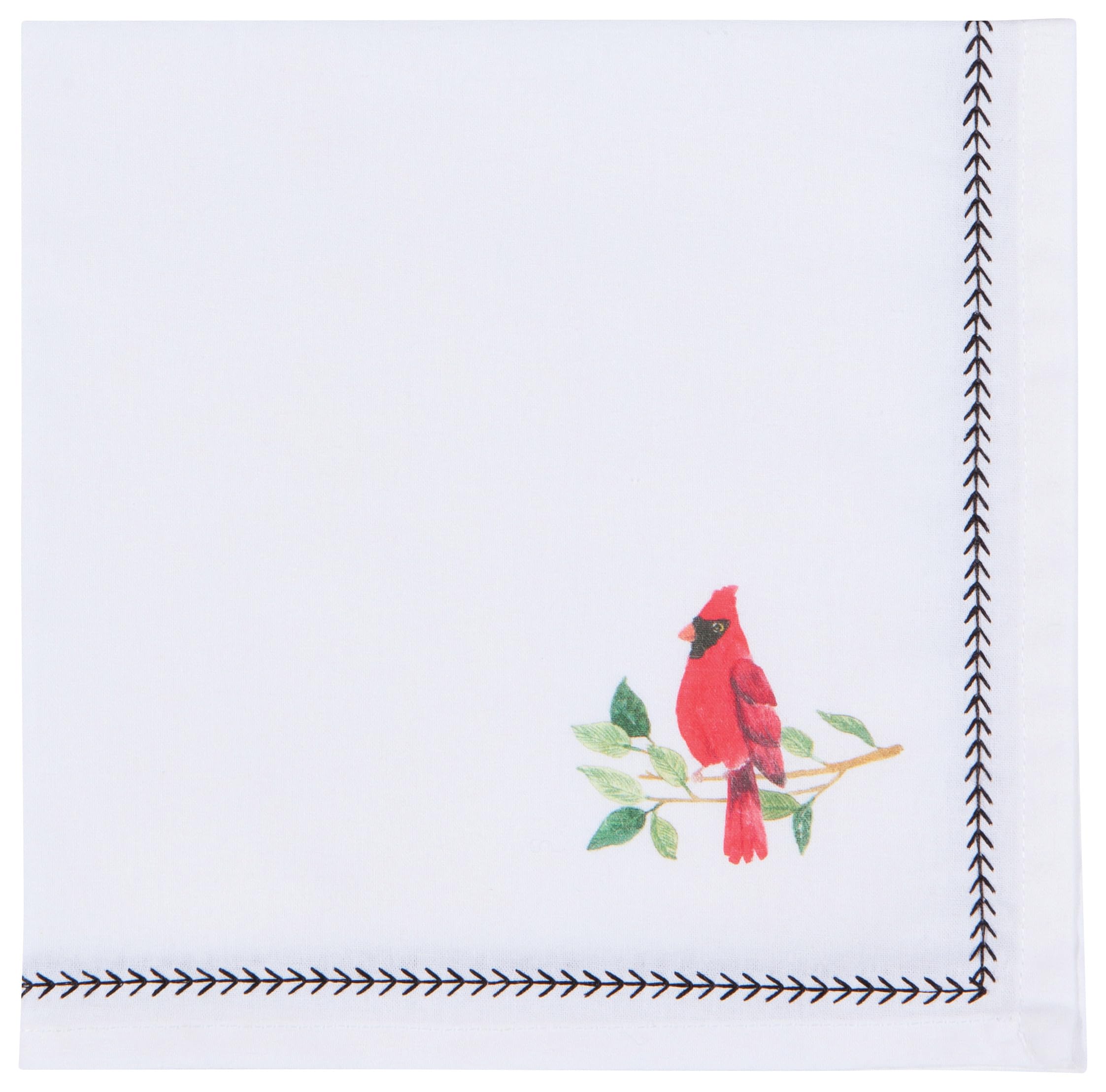 Now Designs Birdsong Cotton Napkins 18x18 Inch, Set of 4 - Soft & Absorbent Kitchen & Dining Table Linens for Everyday Meals, Parties & Home Decor
