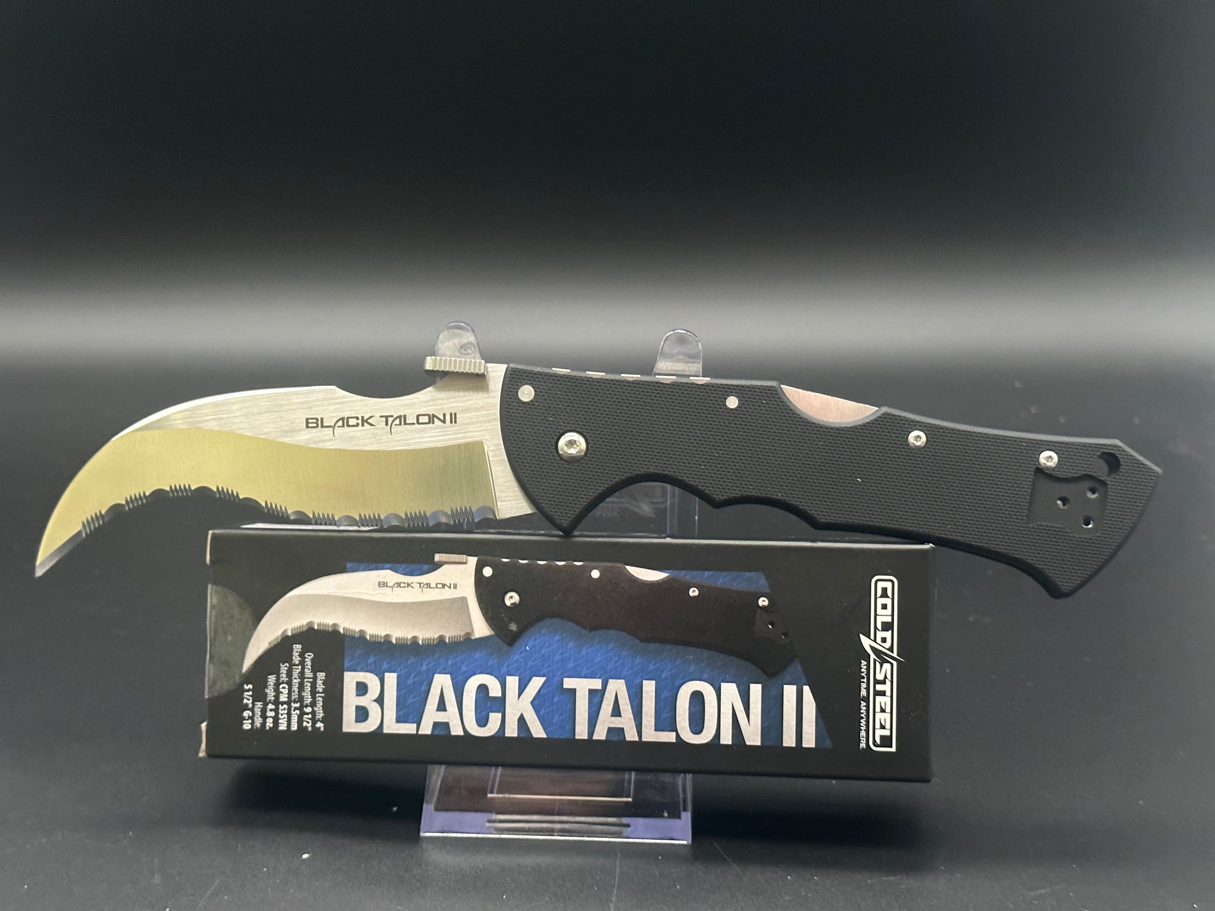 Cold Steel Black Talon II Folding Knife - Tactical EDC Pocket Knife with Secure Lock for Outdoor, Camping, Survival & Everyday Carry (EDC)
