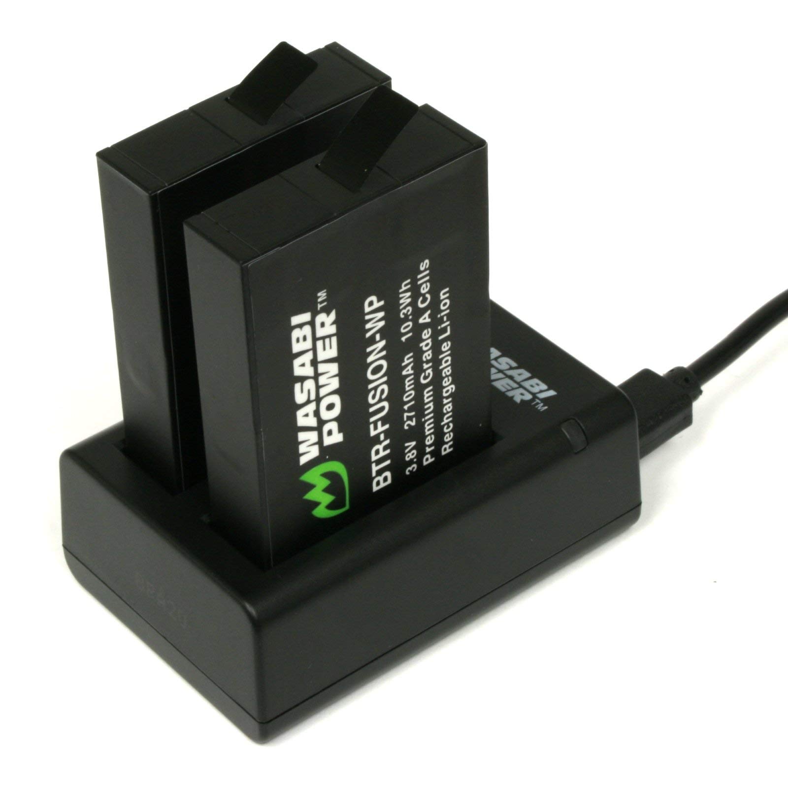 Wasabi Power Dual USB Battery Charger for Fusion and ASBBA-001 - Fast Charging for Cameras, Drones, and More - Perfect for Travel and Outdoor Photography