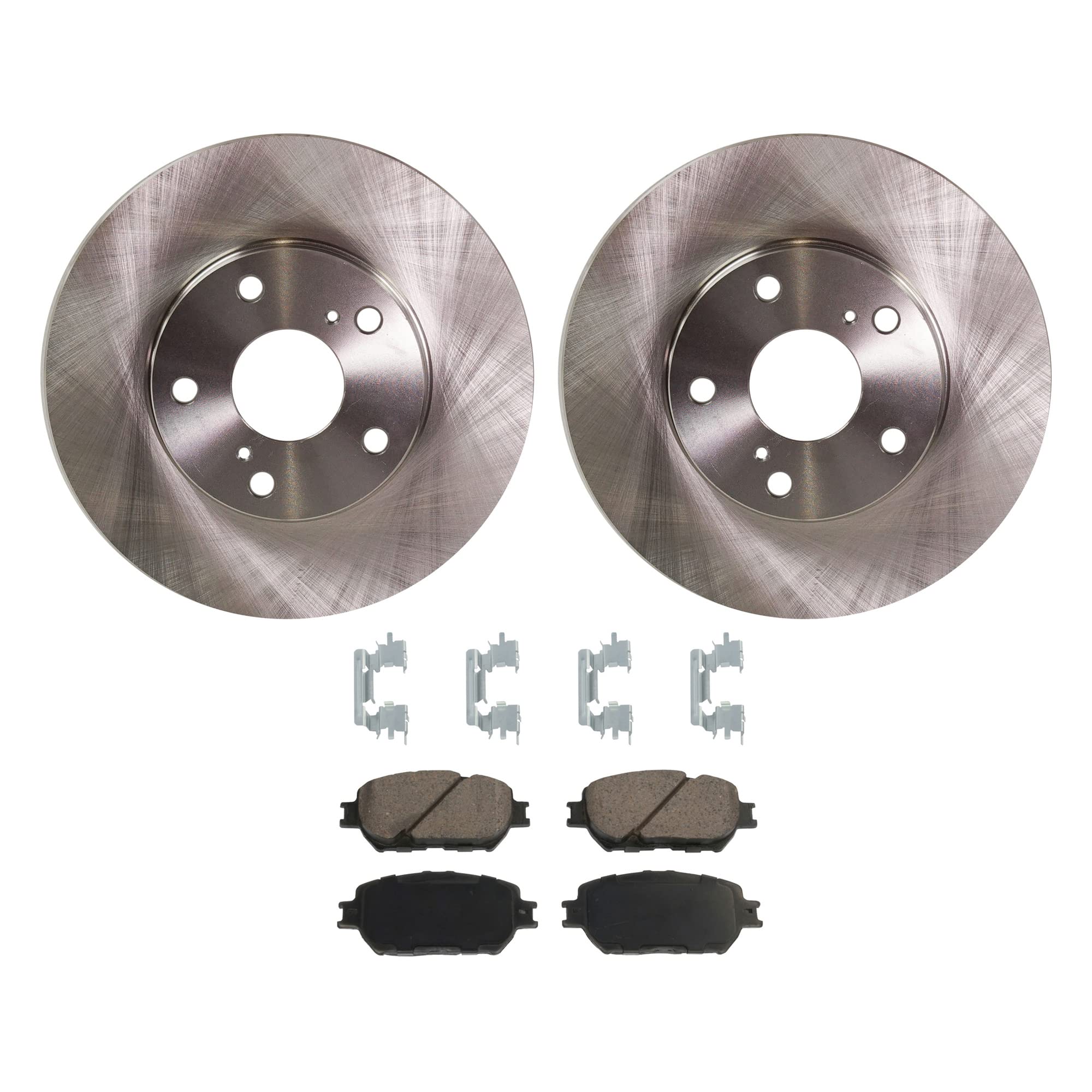High-Performance Front Brake Disc and Pad Kit for Toyota Camry 2002-2006 - 2-Wheel Set with Cast Iron Rotors & Ceramic Pads - 5-Lug 10.83 Inch - Perfect for Daily Commuting & Highway Driving