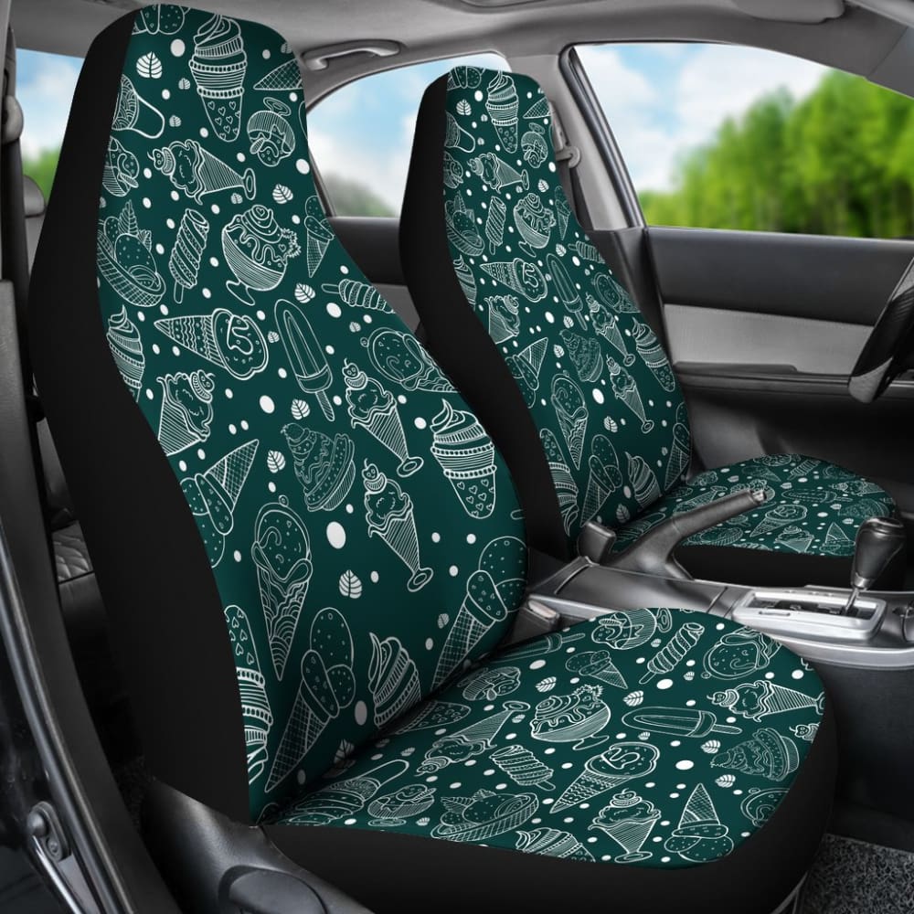 Premium Ice Cream Print Car Seat Covers - Soft & Durable Universal Fit for Cars, SUVs & Trucks - Fun & Stylish Interior Upgrade for Summer Road Trips & Beach Adventures