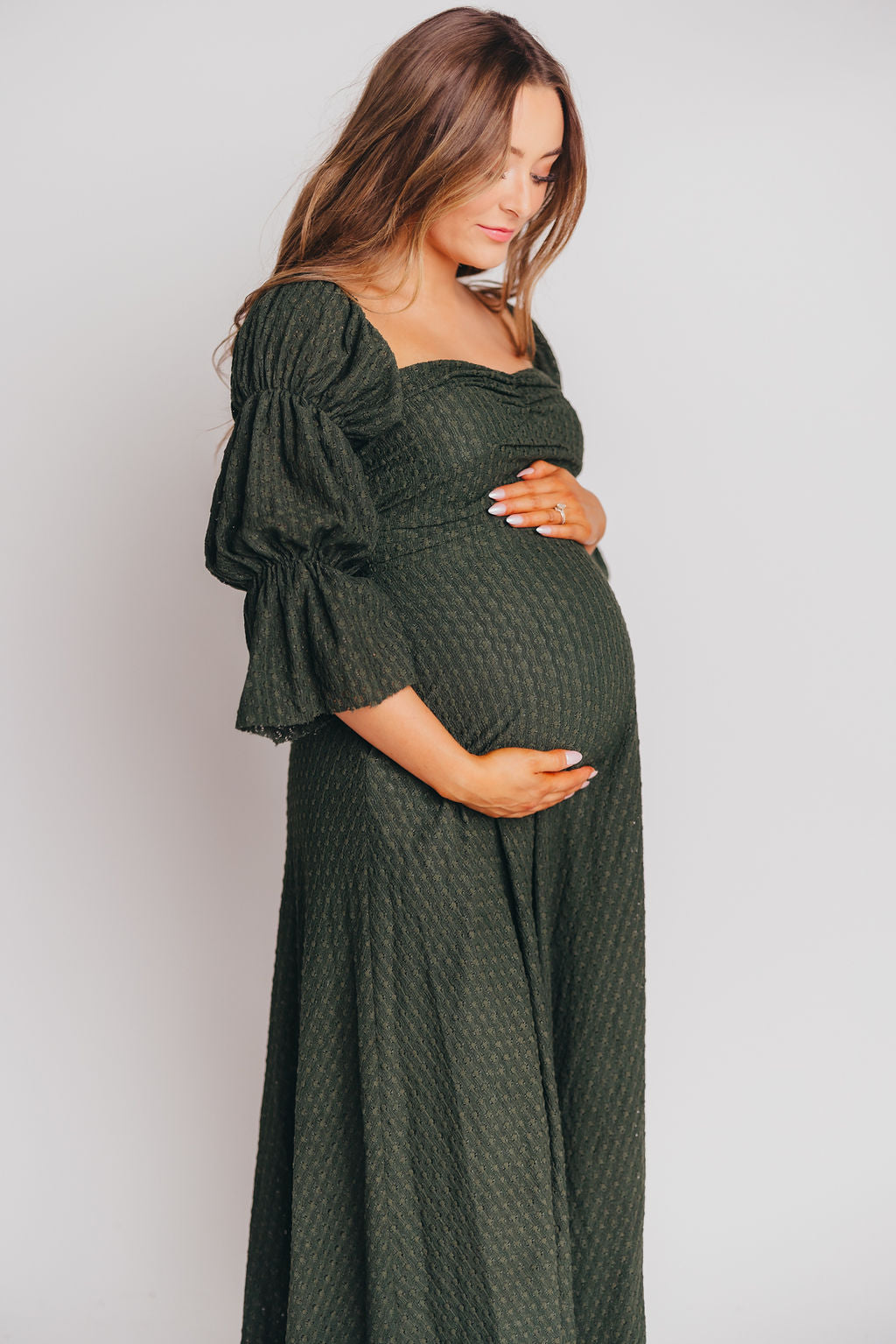 Corrine Women's Maxi Dress with Pockets - Flowy Long Summer Dress in Hunter Green for Beach, Vacation & Casual Wear