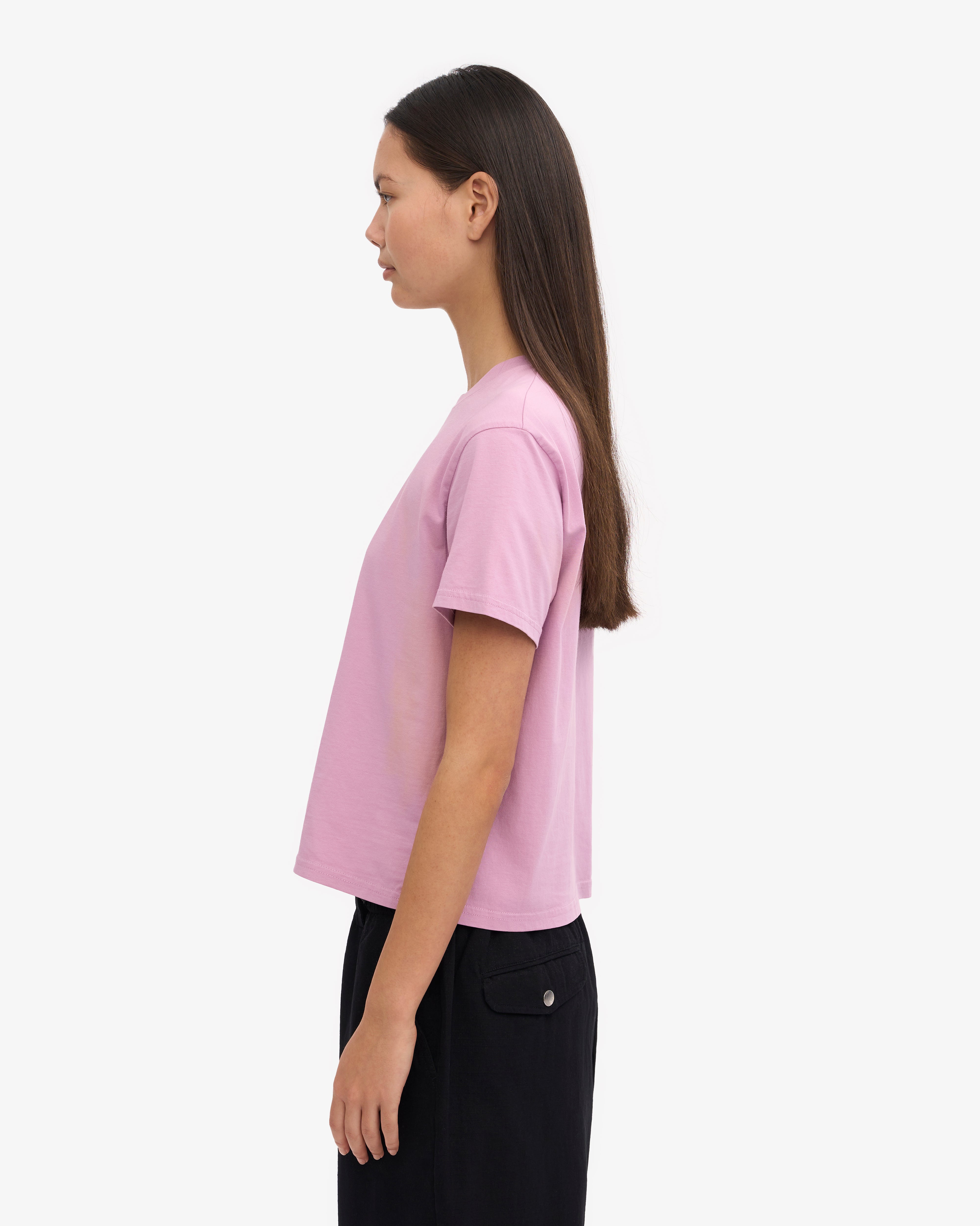 Organic Boxy Crop Tee - Soft Cotton Women's T-Shirt in Cherry Blossom Pink | Casual Streetwear, Spring Outfits & Festival Fashion