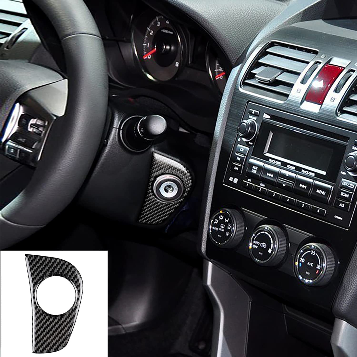 Real Carbon Fiber Key Hole Cover for Subaru WRX/WRX STI 2015-2021 - Premium Car Accessory (1pc) - Protect & Enhance Your Vehicle's Appearance