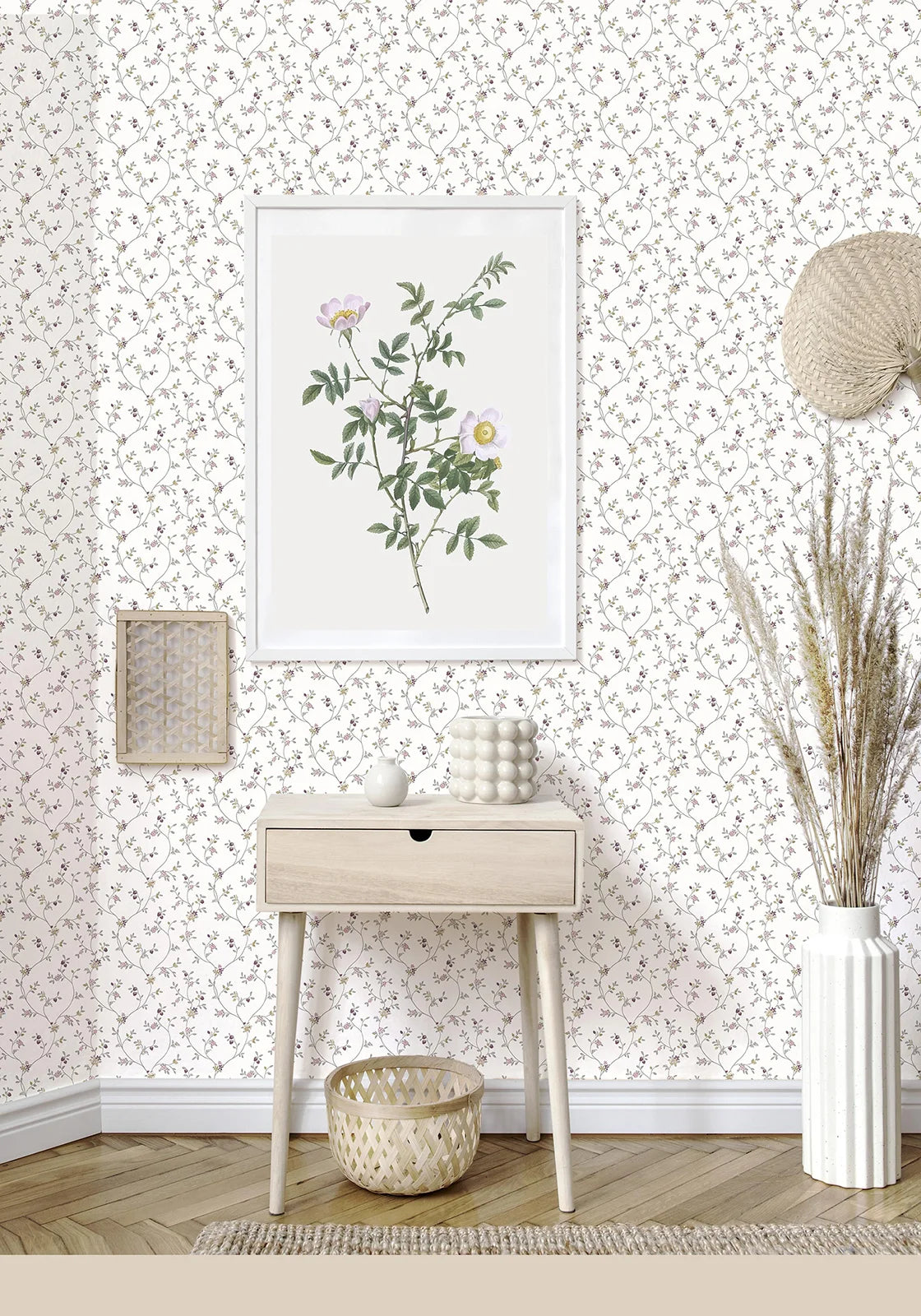 Fiori Country Meadow Floral Print Fabric - Perfect for Home Decor, DIY Crafts, and Fashion Accessories