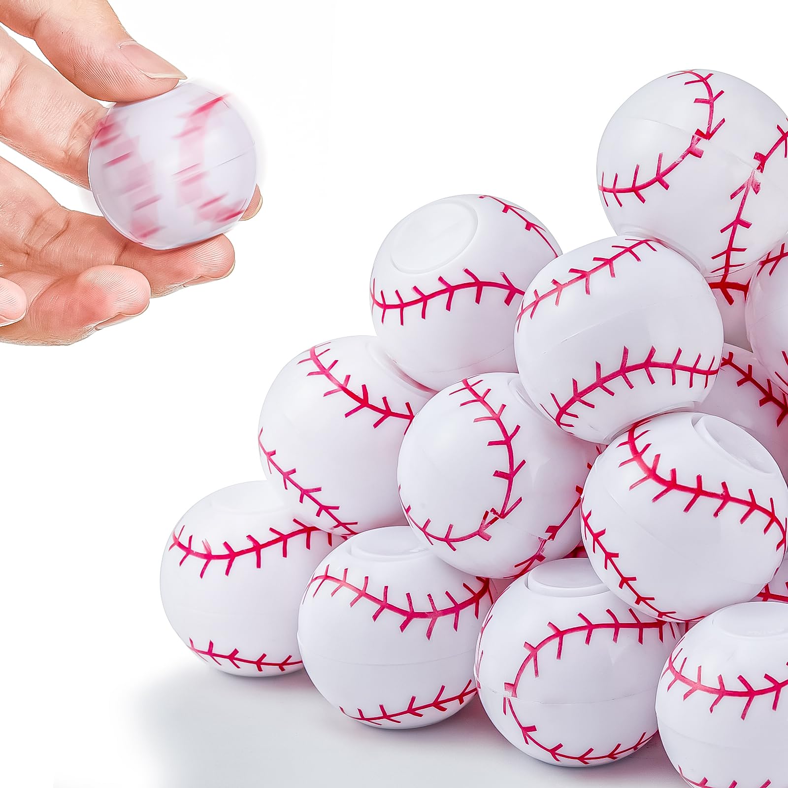36 Pack Baseball Fidget Spinners for Kids - Stress Relief Toys, Baseball Party Favors & Classroom Rewards - Bulk Fidget Toys for Goodie Bags, Birthday Gifts, Easter Egg Fillers & Treasure Box Prizes - Perfect for ADHD, Anxiety Relief & Sensory Play