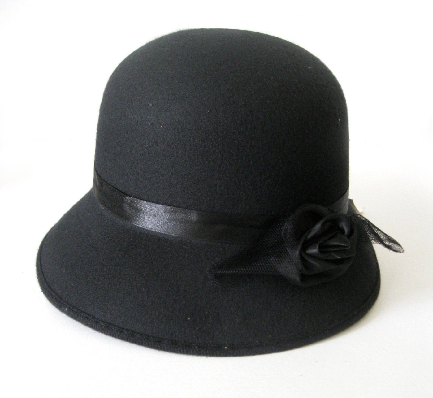 Women's Wool Felt Cloche Hat for Winter Fashion