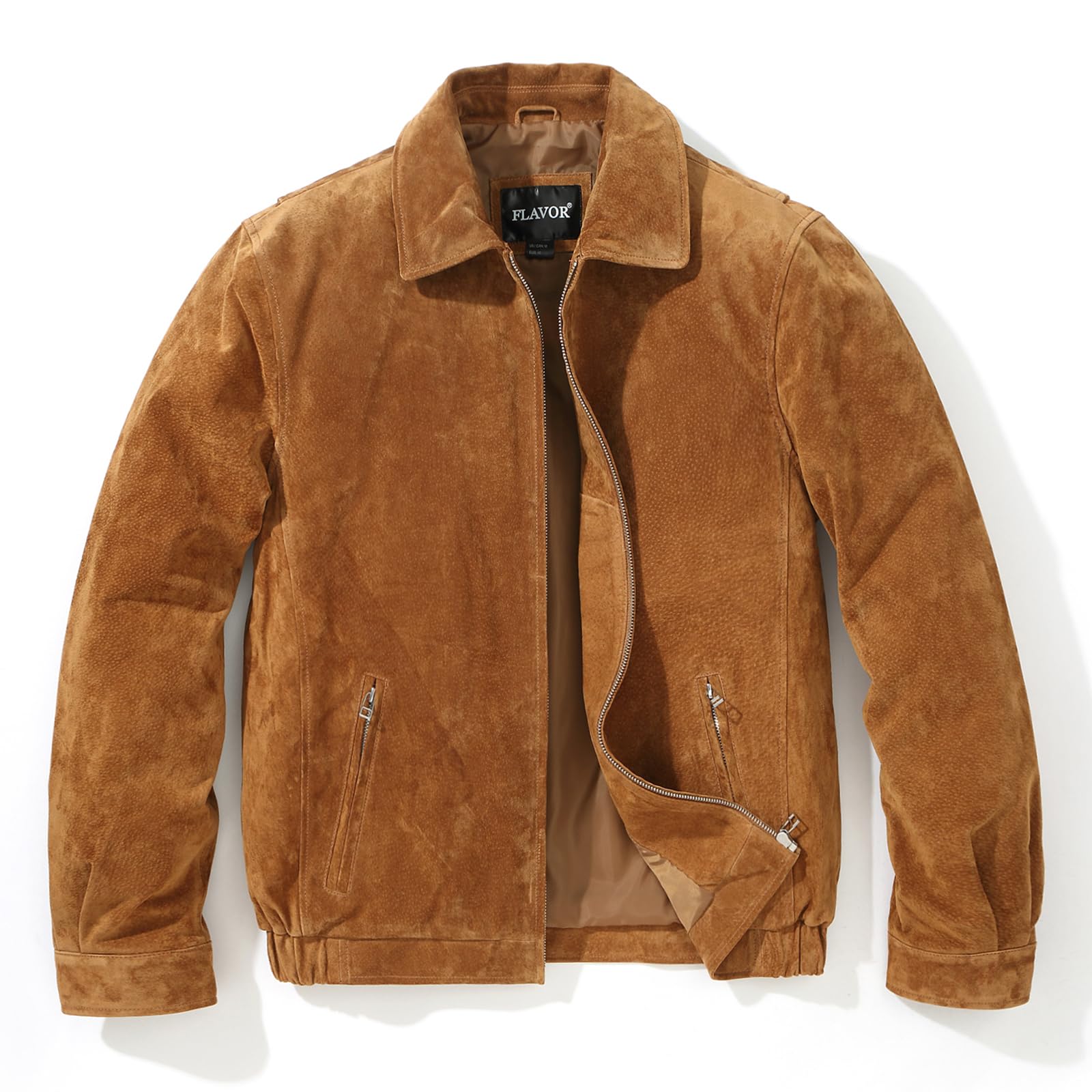 Premium Men's Suede Leather Bomber Jacket - Stylish Casual Coat for Fall & Winter | Perfect for Outdoor Activities, Travel & Daily Wear