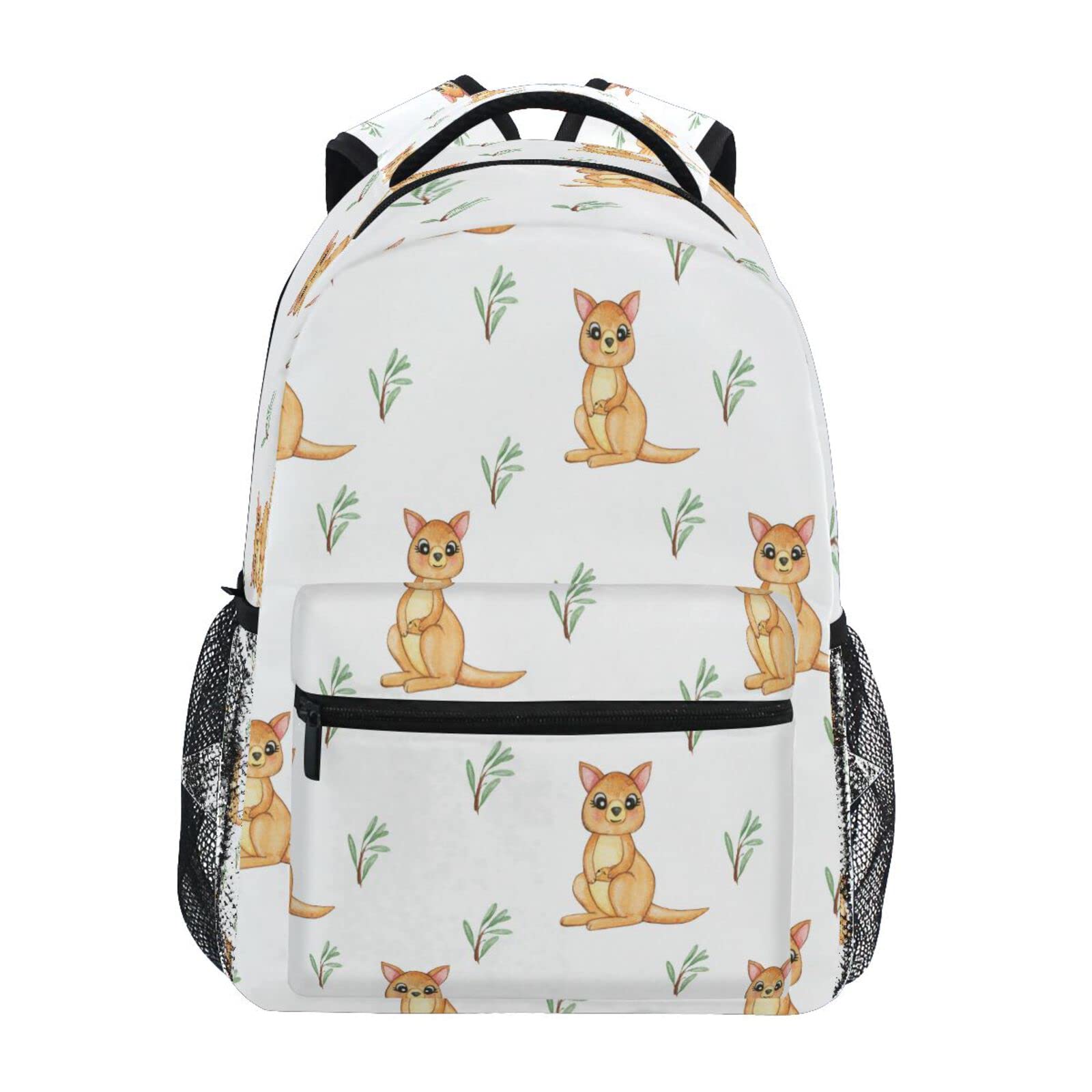 Colorful Kangaroo Watercolor Backpack for Boys & Girls - Lightweight School Backpack & Travel Backpack for Kids - Perfect for School, Day Trips & Outdoor Adventures