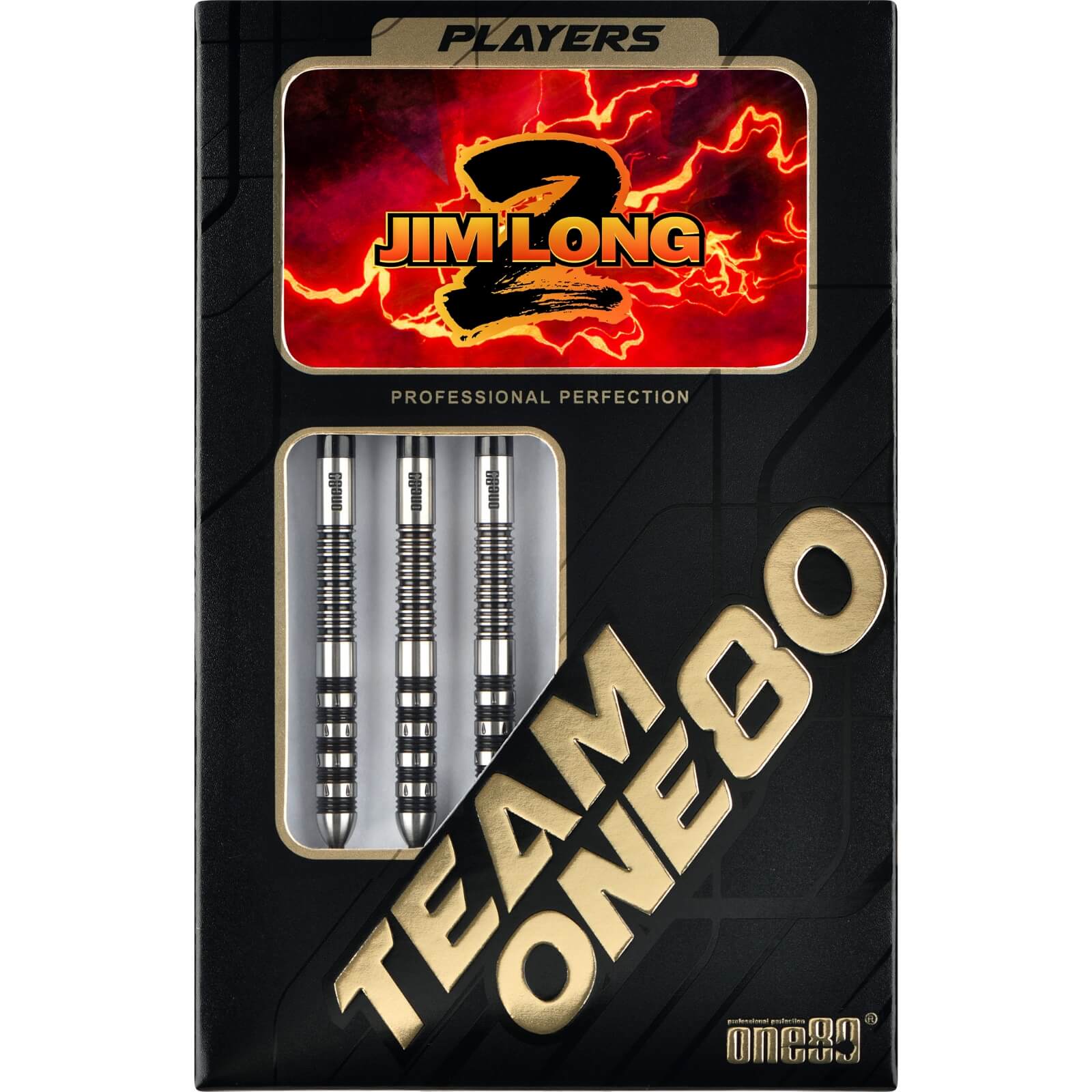 One80 Jim Long II Steel Tip Darts - 90% Tungsten - 23g & 25g Weight Options - Professional Darts for Bars, Tournaments & Home Practice