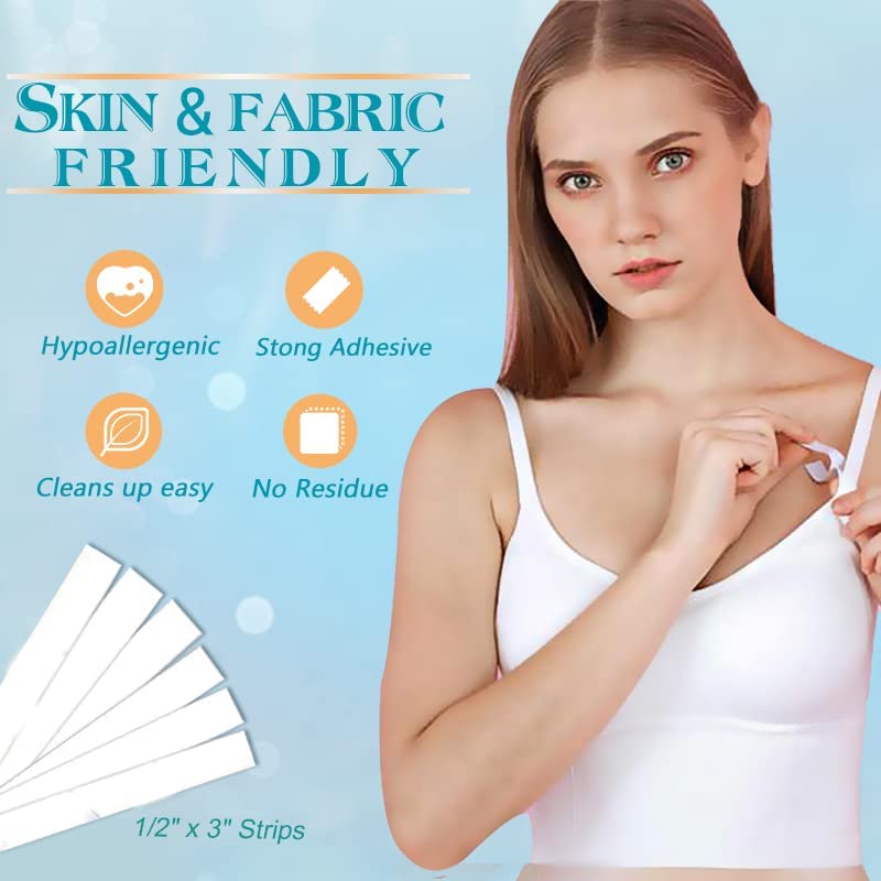 Women's Clear Double-Sided Fashion Tape for Clothes & Skin - 36 Invisible Body Adhesive Strips | Fabric & Skin Friendly Strong Hold for Dresses, Tops, Strapless Outfits | All-Day Wear for Weddings, Parties & Formal Events