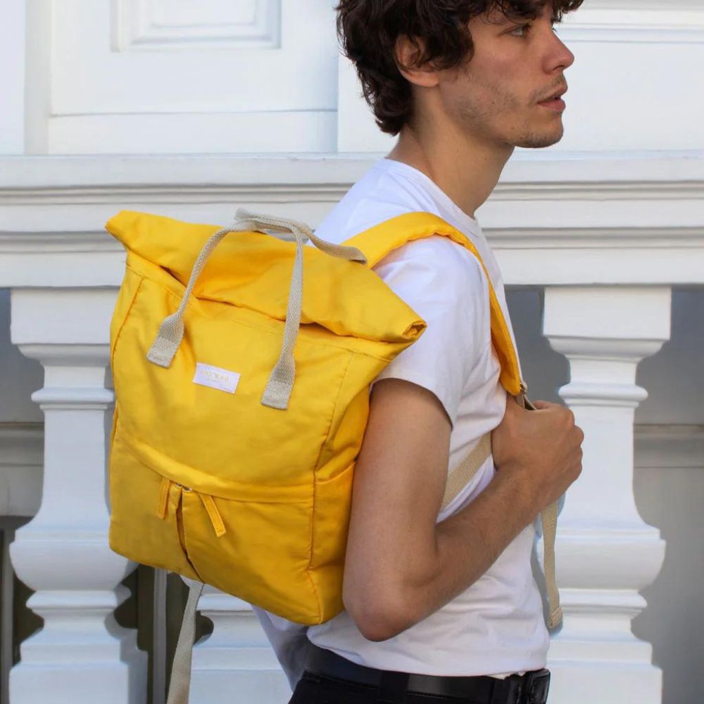 Kind Bags Hackney Medium Backpack - Waterproof Laptop Backpack for Men & Women, 15.6 Inch Travel Backpack with USB Charging Port, Durable Yellow Daypack for Work, School, Commuting & Outdoor Adventures