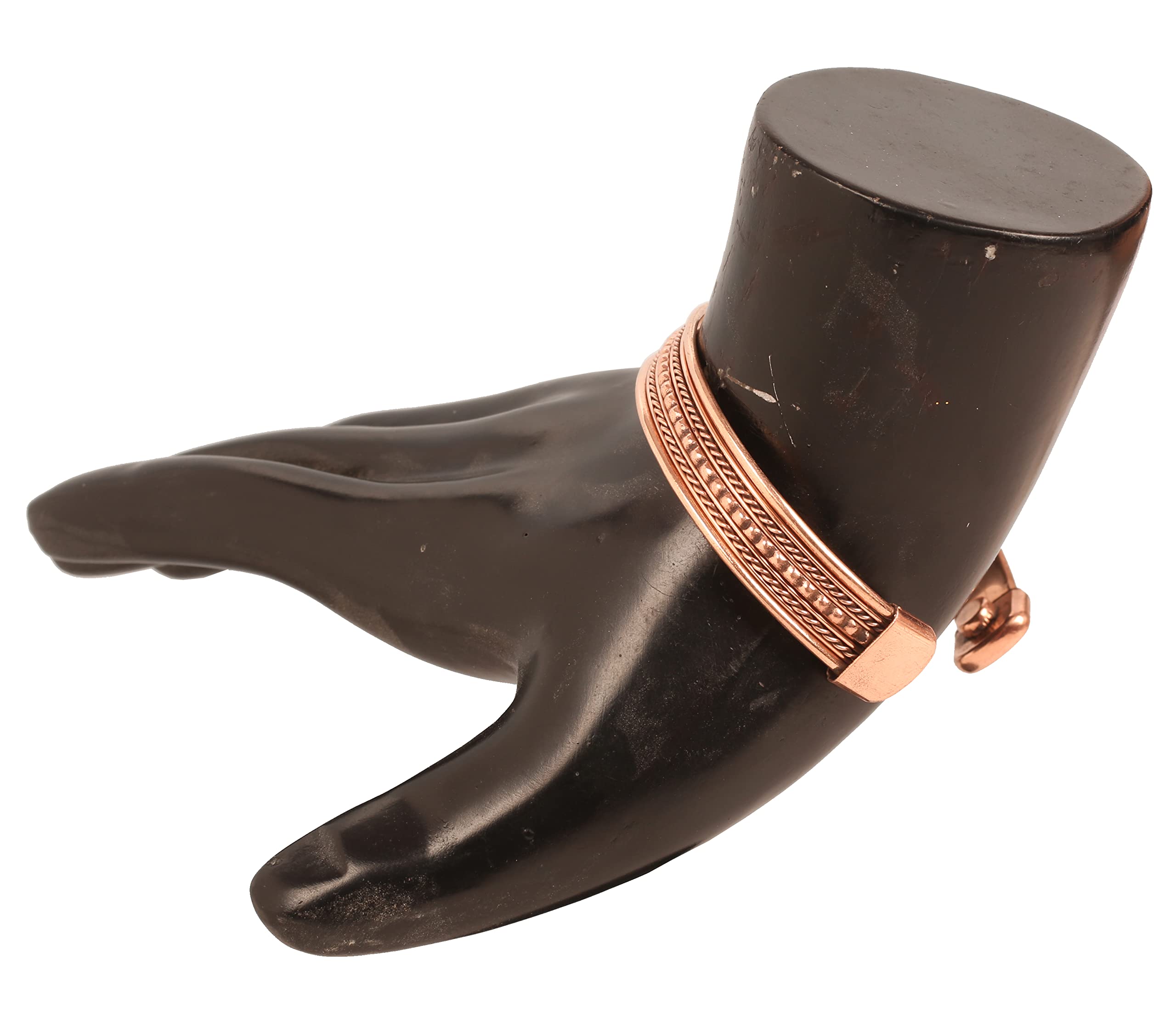 Hand-Forged Solid Copper Magnetic Bracelet - Tibetan Minimalist Elegance in Natural Copper Tone - Perfect for Meditation, Yoga & Wellness Jewelry