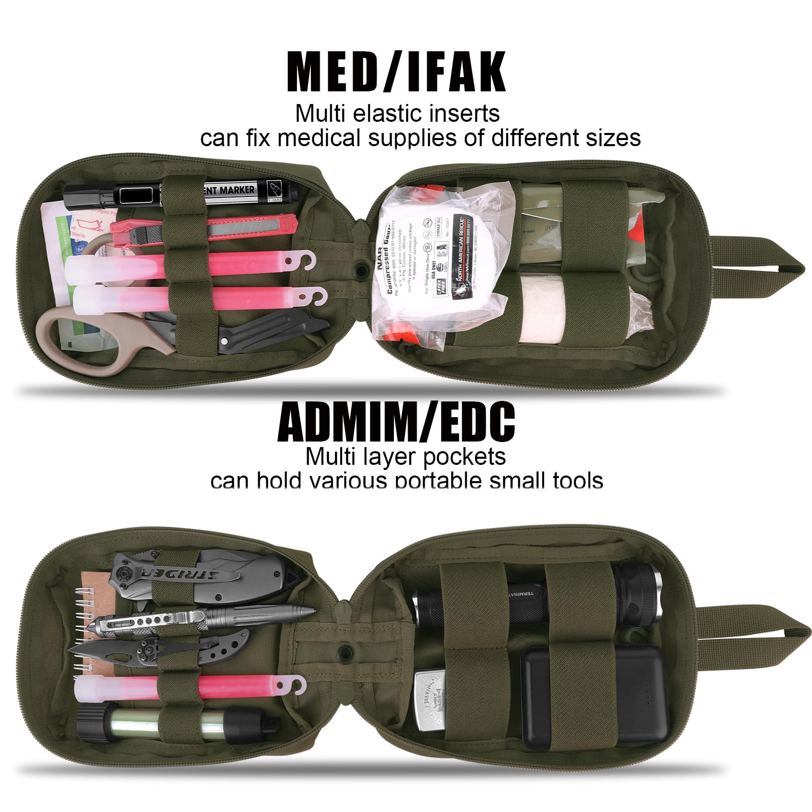 Tactical Rip Away Medical IFAK Pouch - Tear Off First Aid EDC Molle Pouch for Belt & Outdoor Emergency Survival Gear | Perfect for Hiking, Camping & Military Use
