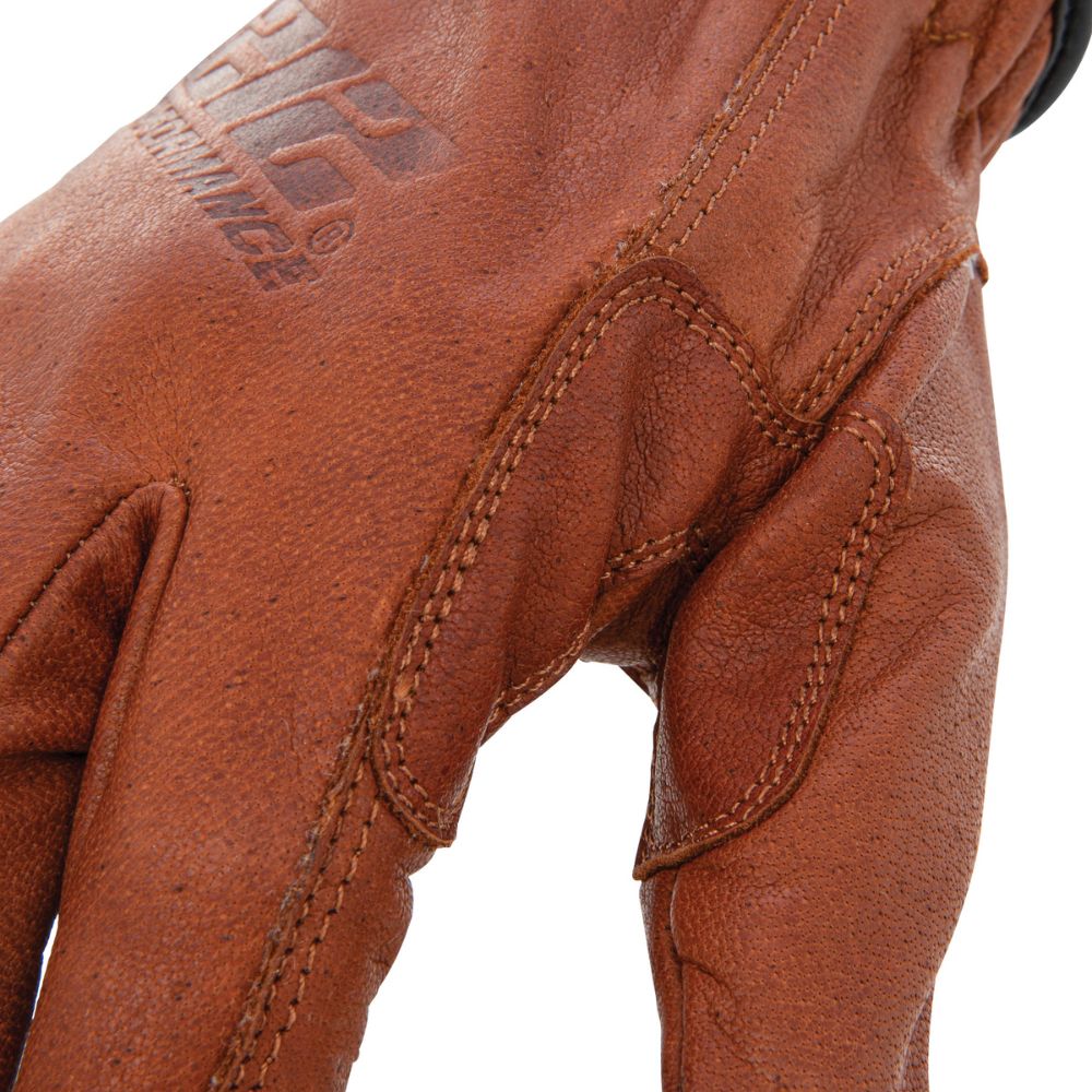 212 Performance TKLDC3 0812 ANSI A3 Cut Resistant Buffalo Leather Winter Work Gloves - Fleece Lined, Rib Knit Cuff, Russet Brown, 2X Large - Ideal for Construction, Warehouse & Outdoor Winter Work