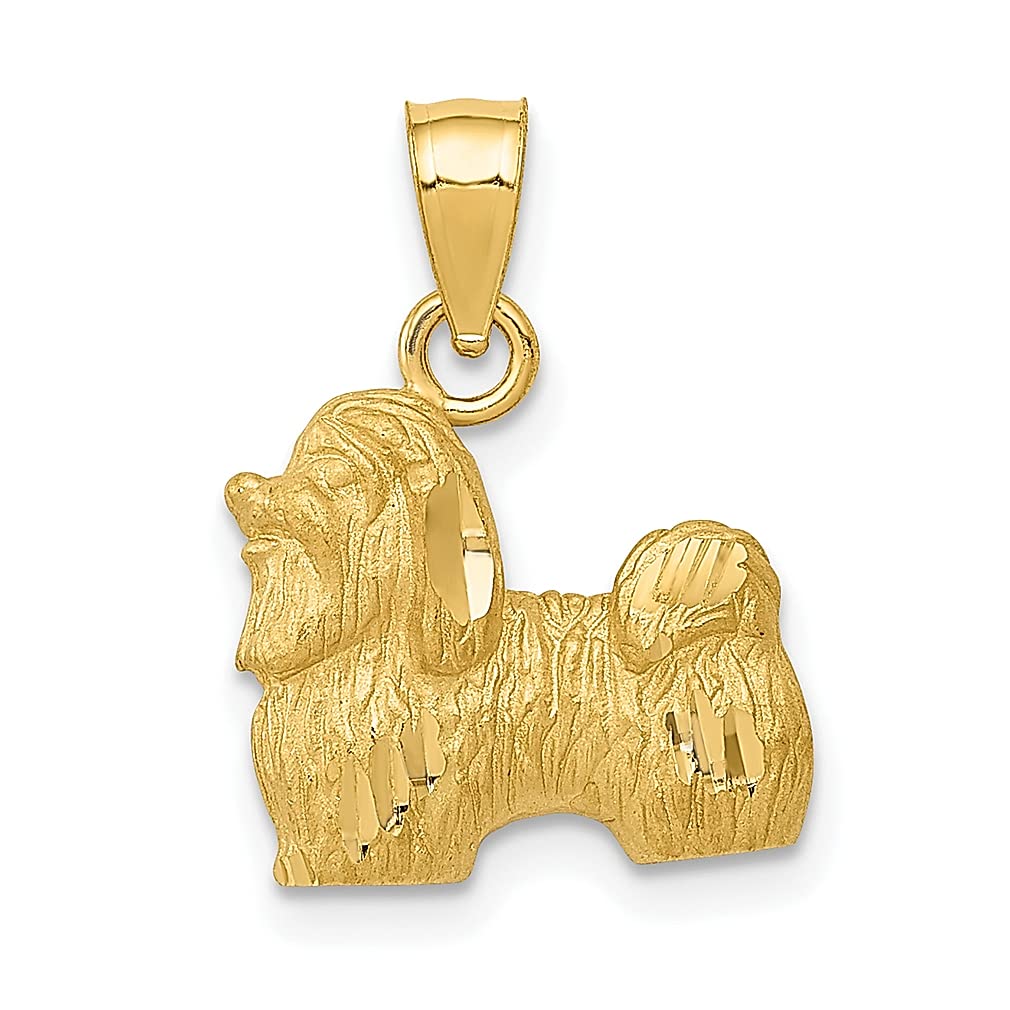 14K Yellow Gold Shih Tzu Pendant Necklace - Cute Dog Charm Jewelry for Women - Perfect Birthday, Anniversary & Mother's Day Gift - Elegant Everyday Wear & Special Occasions