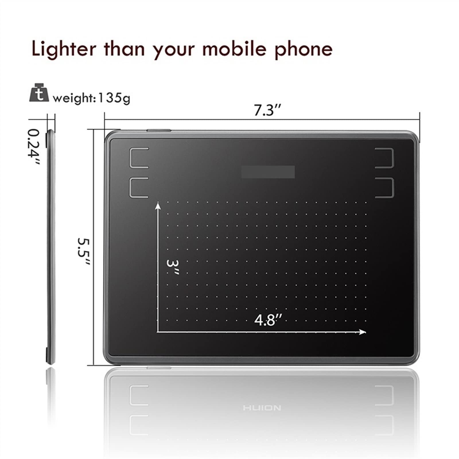 Digital Drawing Tablet with Battery-Free Pen for Graphic Design, Digital Signatures, OSU Gaming & Sketching - Perfect for Artists, Designers & Gamers