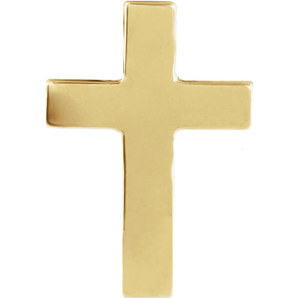 14K Yellow Gold Cross Lapel Pin - Elegant Fine Jewelry for Women, Perfect Gift for Her - Ideal for Weddings, Church Events & Special Occasions