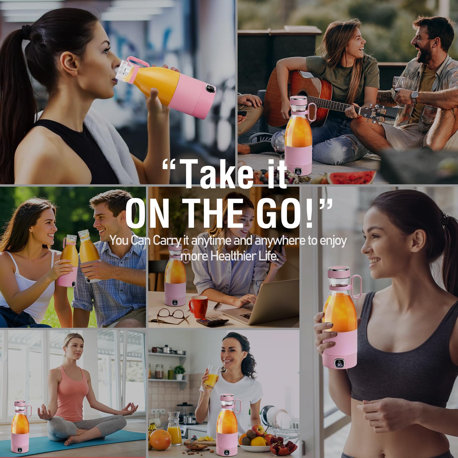 Spardar Portable USB Rechargeable Mini Blender - Personal Smoothie Maker & Juicer Cup for Shakes, Protein Drinks - Perfect for Home, Gym, Travel & Outdoor Activities | Compact & Powerful Blending On The Go