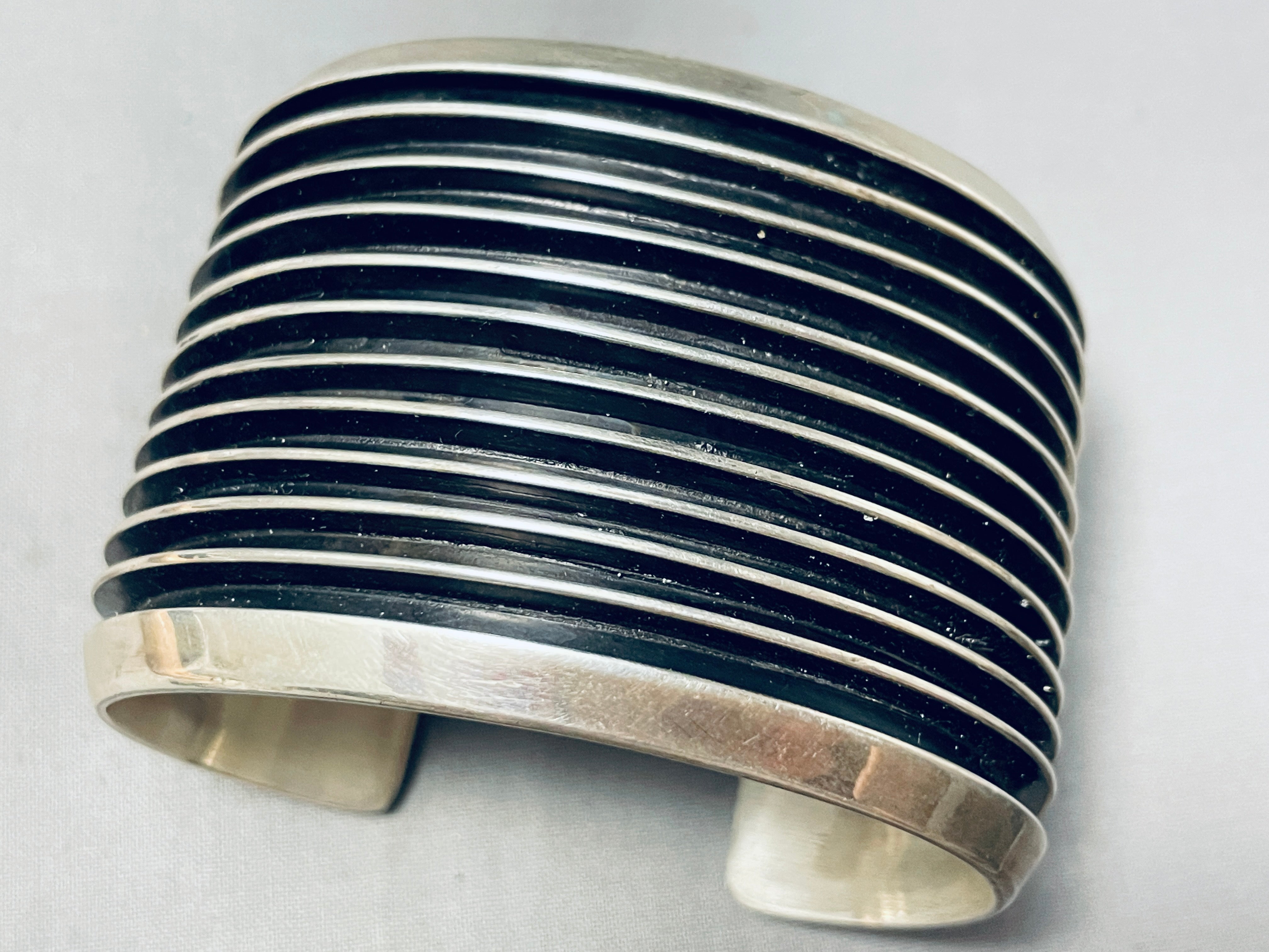 136 Grams Heavy Vintage Navajo Sterling Silver Channel Bracelet Cuff - Authentic Native American Jewelry for Women, Perfect for Boho Fashion, Weddings & Special Occasions