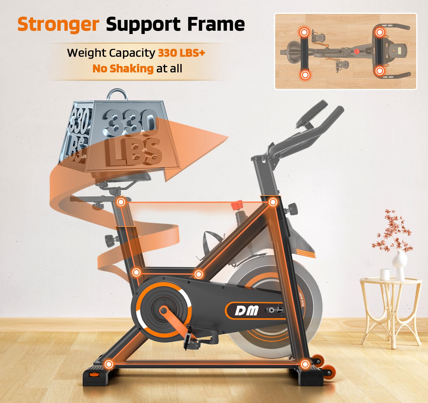 DMASUN Magnetic Resistance Exercise Bike for Home Gym - Indoor Cycling Bike with Comfortable Seat Cushion & Digital Pulse Display - Perfect for Cardio Workouts, Weight Loss & Home Fitness Training