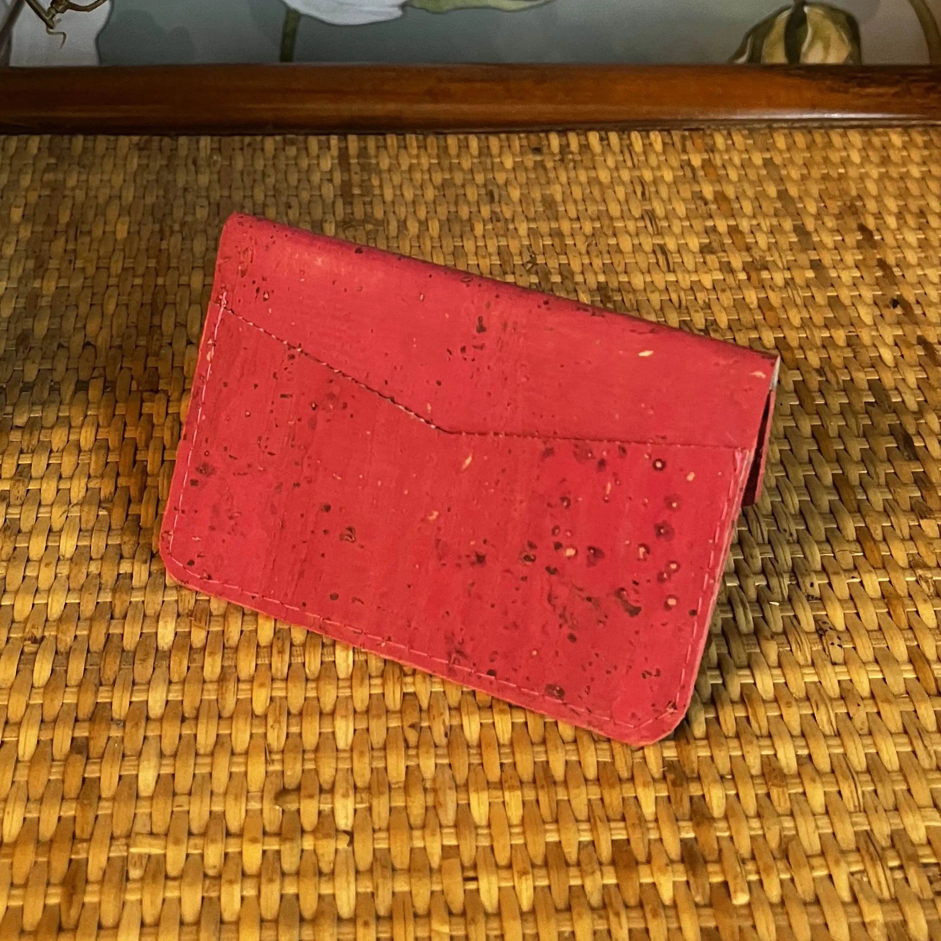 Eco-Friendly Pink Cork Slim Cardholder - RFID Blocking Minimalist Wallet for Women & Men | Perfect for Travel, Everyday Use & Gift Giving