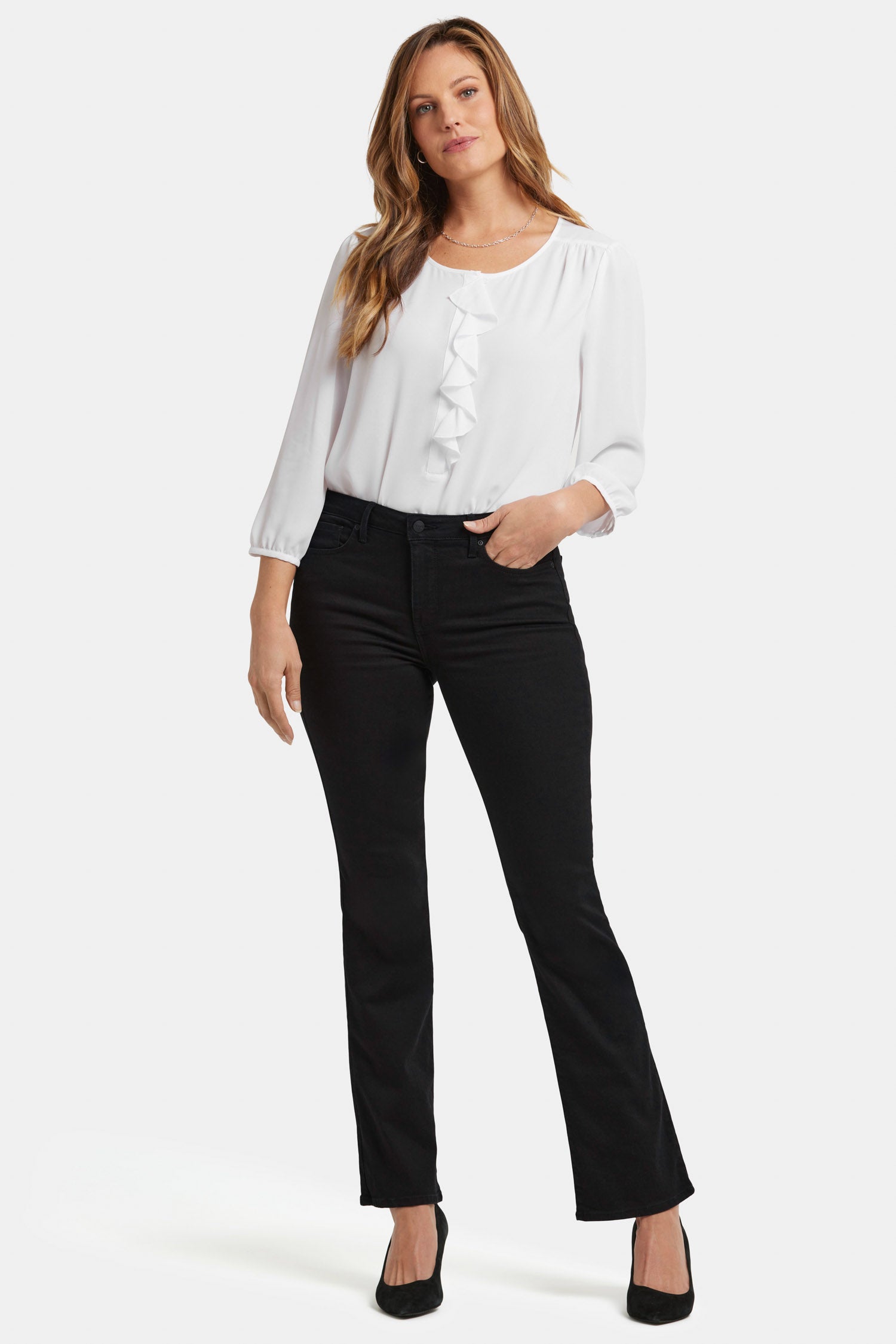 Barbara Bootcut Jeans for Women - Classic Black Denim Pants with Stretch Comfort | Perfect for Casual Wear, Office & Date Night Outfits