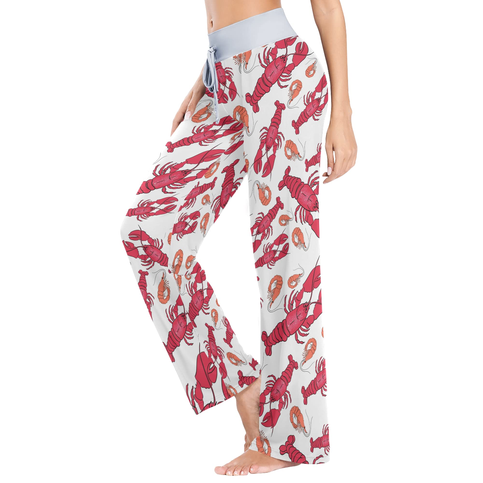 Fisyme Women's Pajama Pants - Soft Lounge Pants with Drawstring, Wide Leg Jogger Yoga Sweatpants for Sleeping, Relaxing & Home Comfort