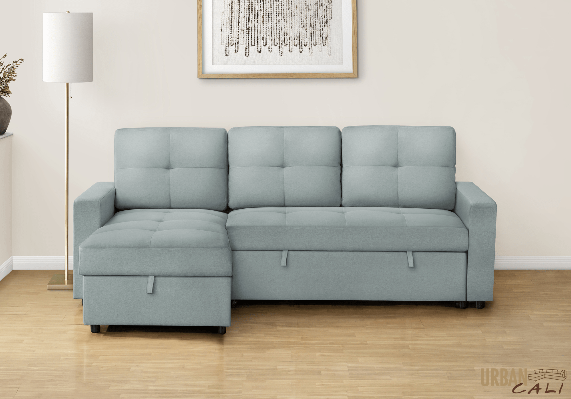 Venice Sleeper Sectional Sofa Bed with Reversible Storage Chaise - 5 Color Options | Convertible Couch for Small Spaces, Guest Room & Apartment Living